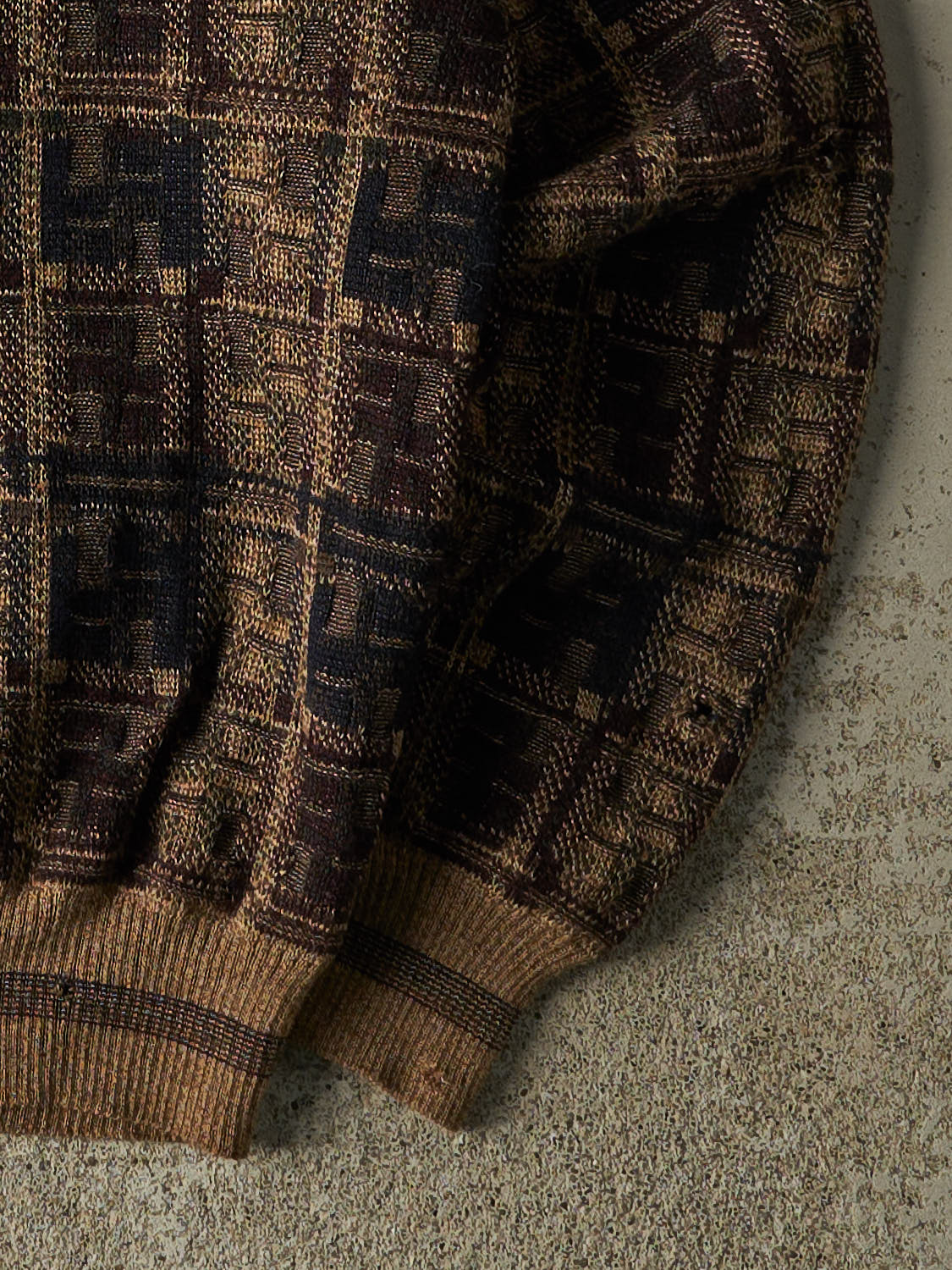 Vintage 90s Brown Patterned Wool Knit (S/M)