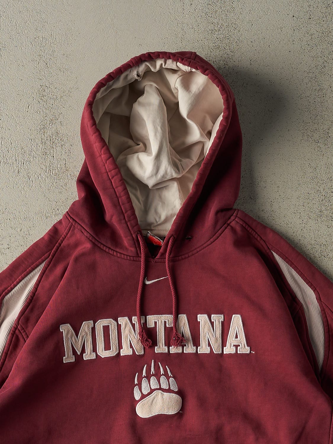 Vintage Y2K Burgundy Nike Middle Swoosh University of Montana Hoodie (XXL)