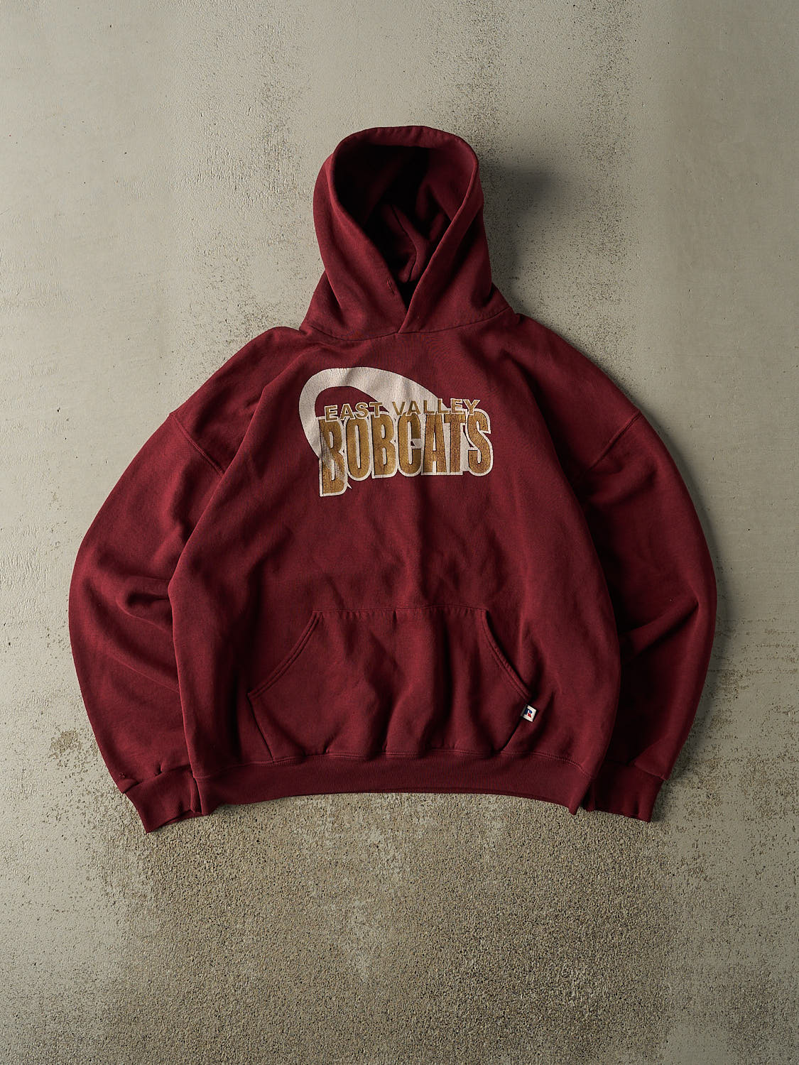Vintage 90s Burgundy Russell Athletic East Valley Bobcats Hoodie (M/L)
