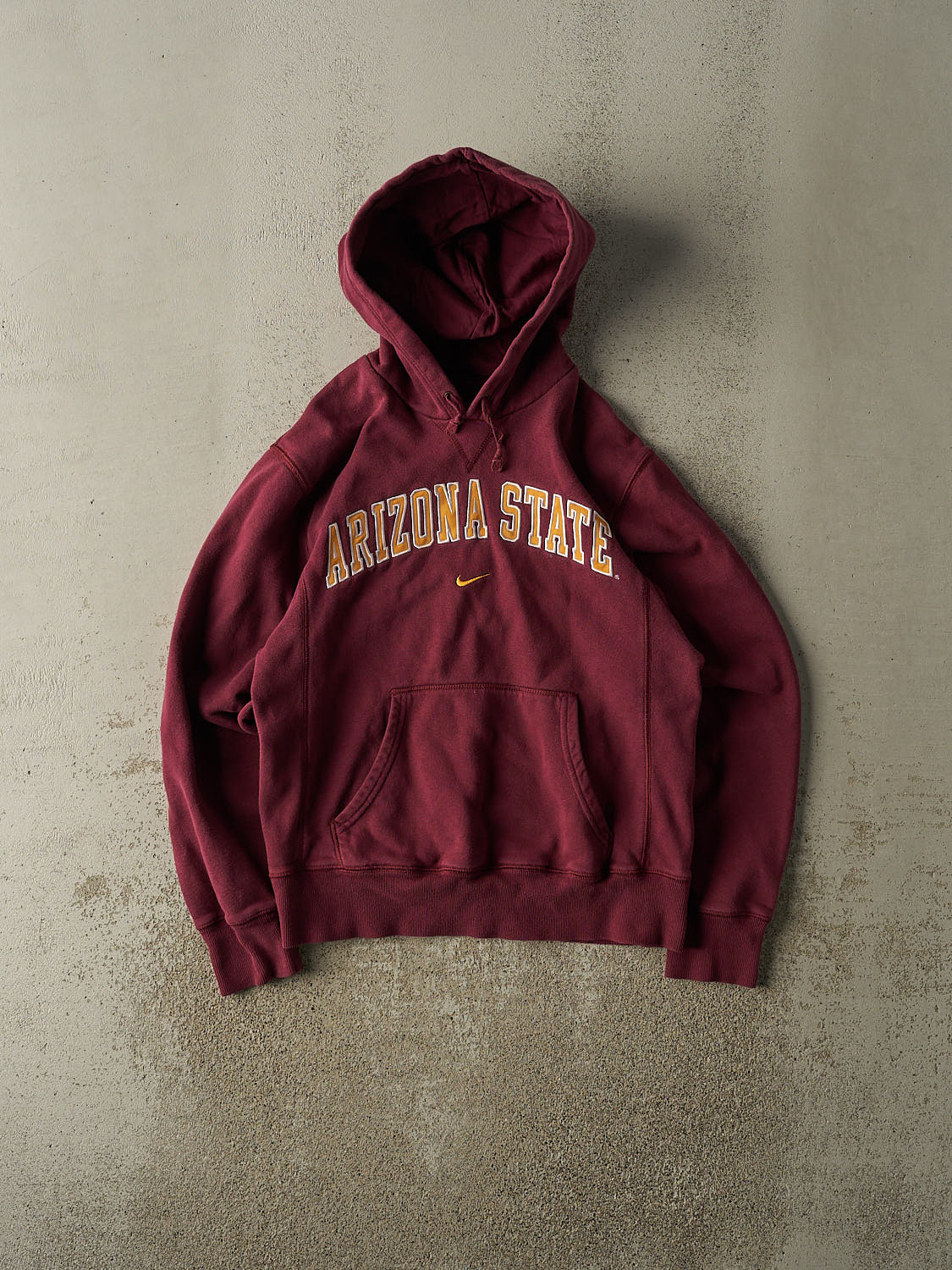 Vintage 90s Burgundy Nike Middle Swoosh Arizona State University Hoodie (S)
