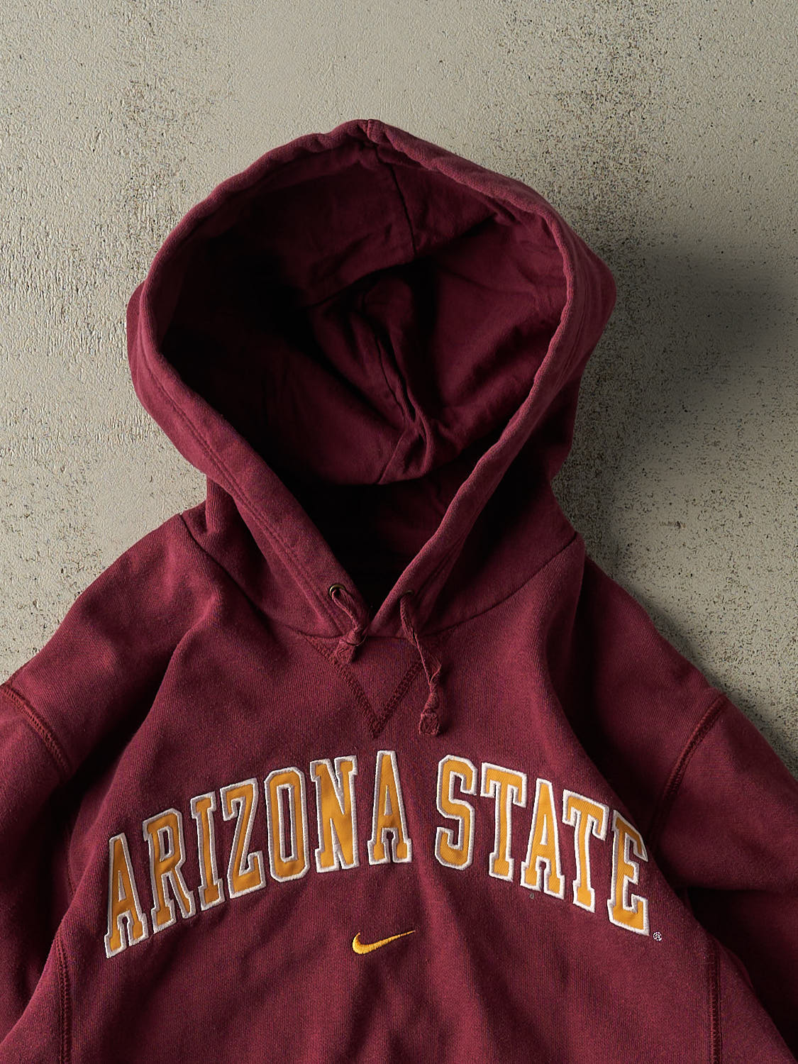 Vintage 90s Burgundy Nike Middle Swoosh Arizona State University Hoodie (S)