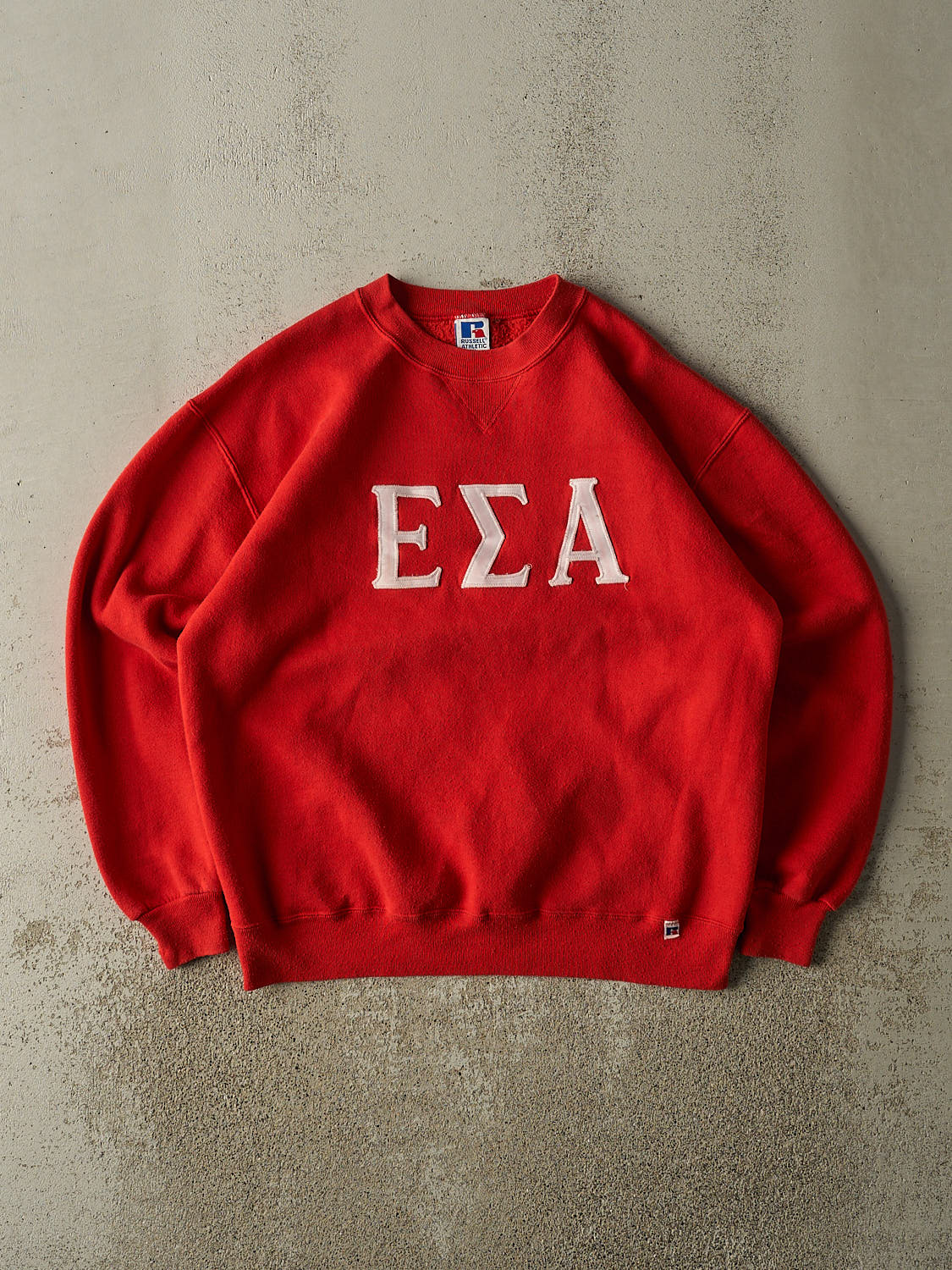Vintage 90s Red Russell Athletic Greek Letter Crewneck (M/L)
