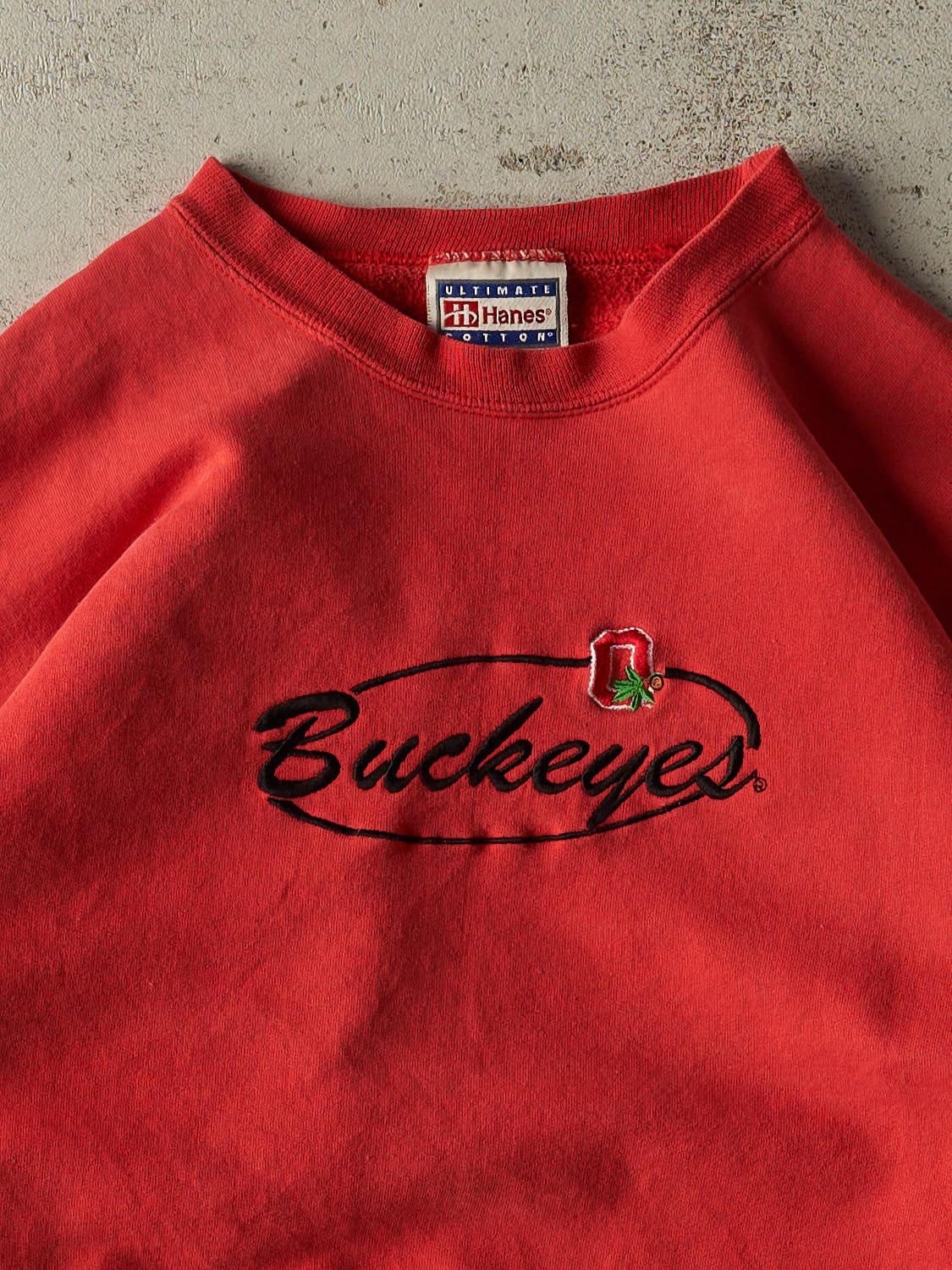Vintage 90s Red Ohio State University Buckeyes Embroidered Crewneck (L)