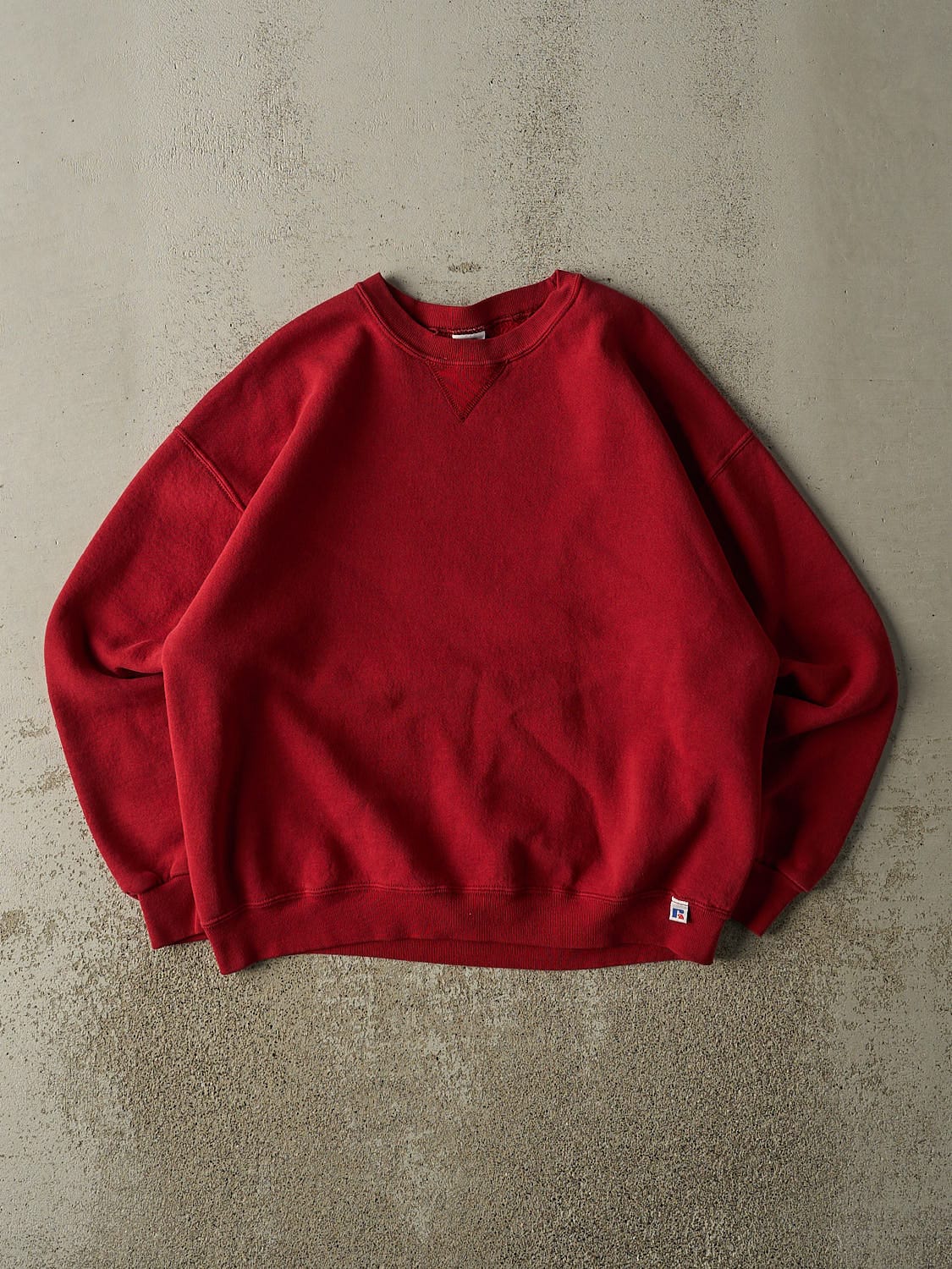Vintage 90s Burgundy Russell Athletic Blank Crewneck (M/L)