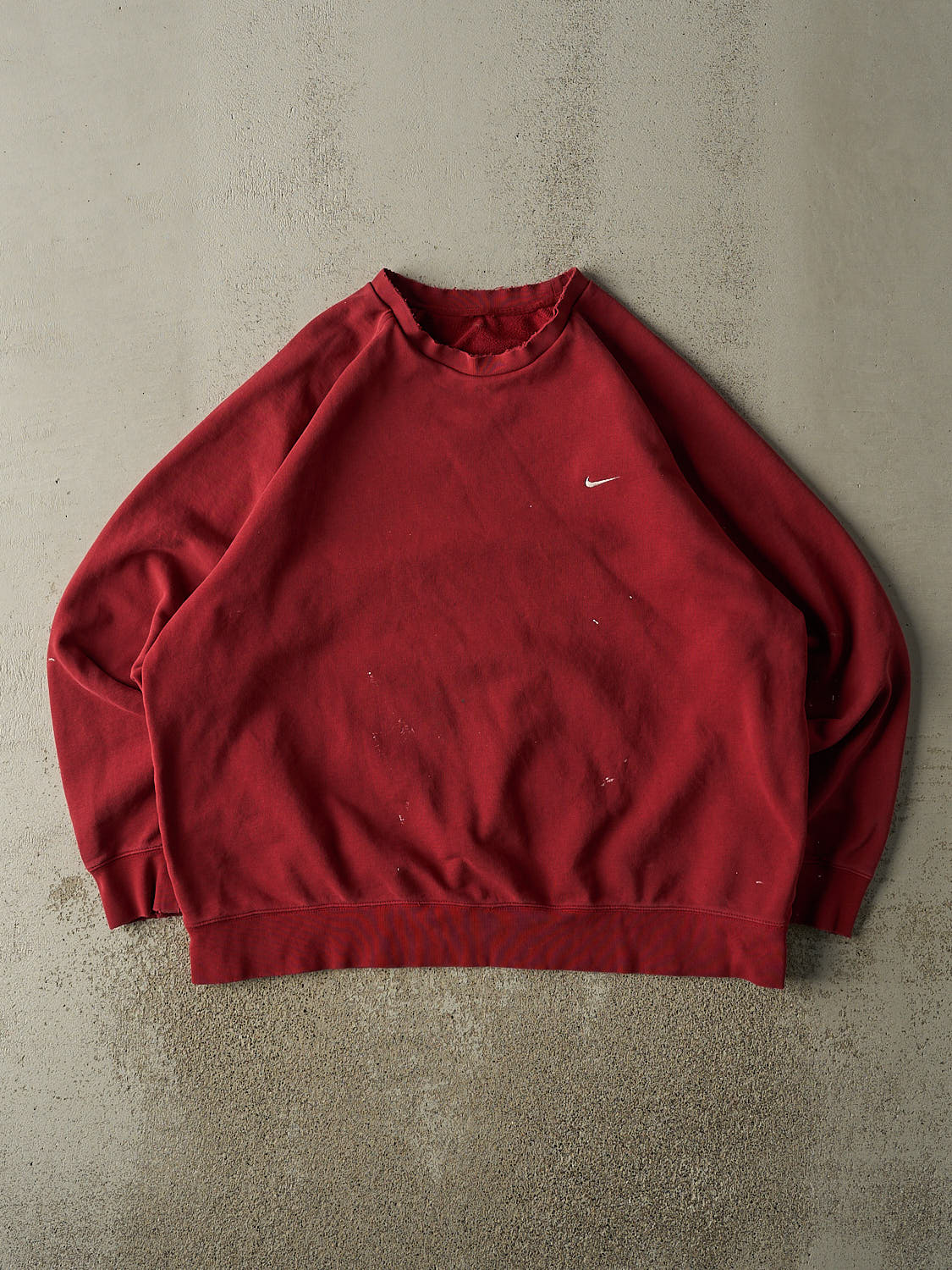 Vintage Y2K Burgundy Nike Embroidered Crewneck (XXL)
