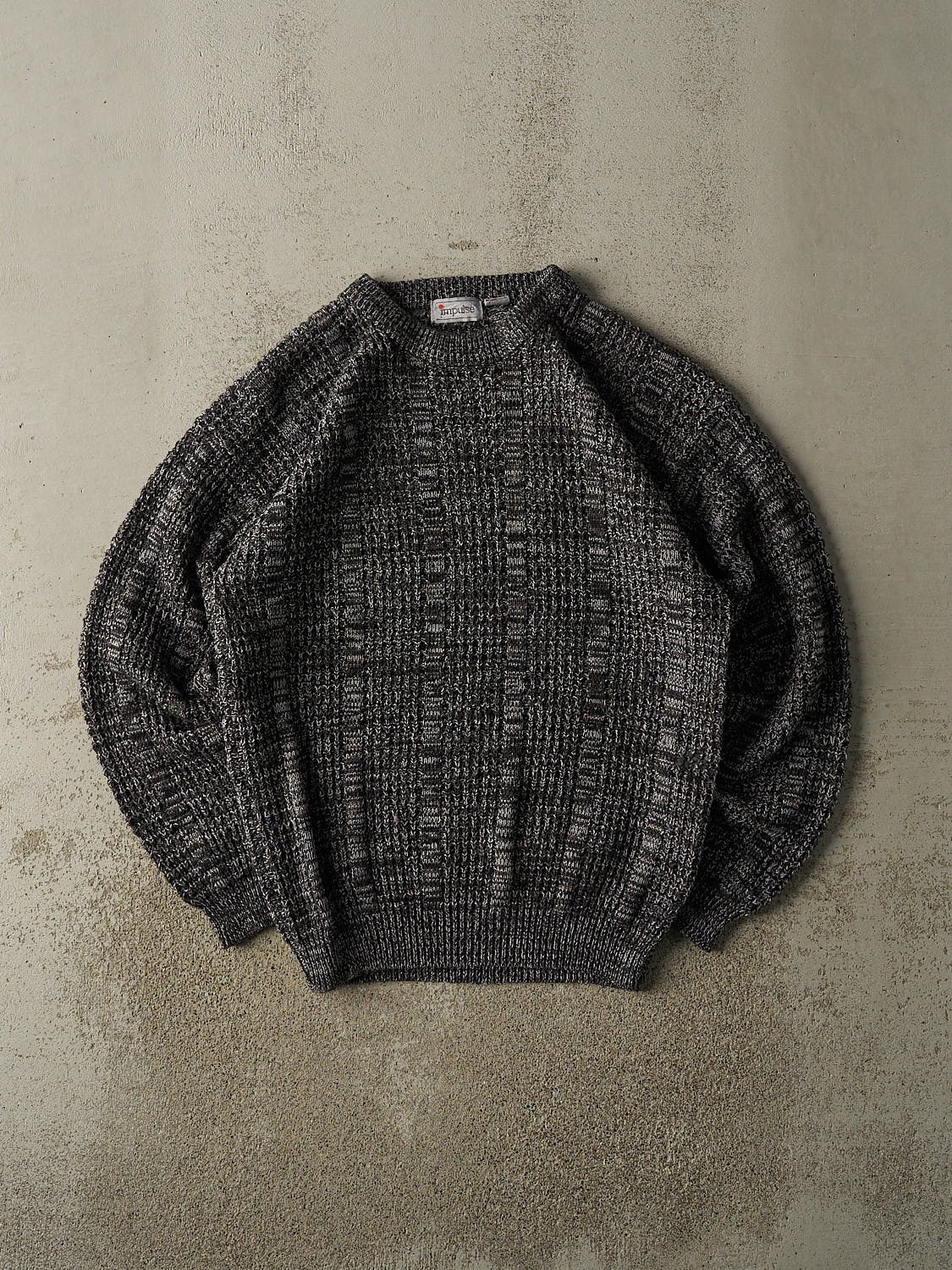 Vintage 90s Grey Patterned Knit (L/XL)