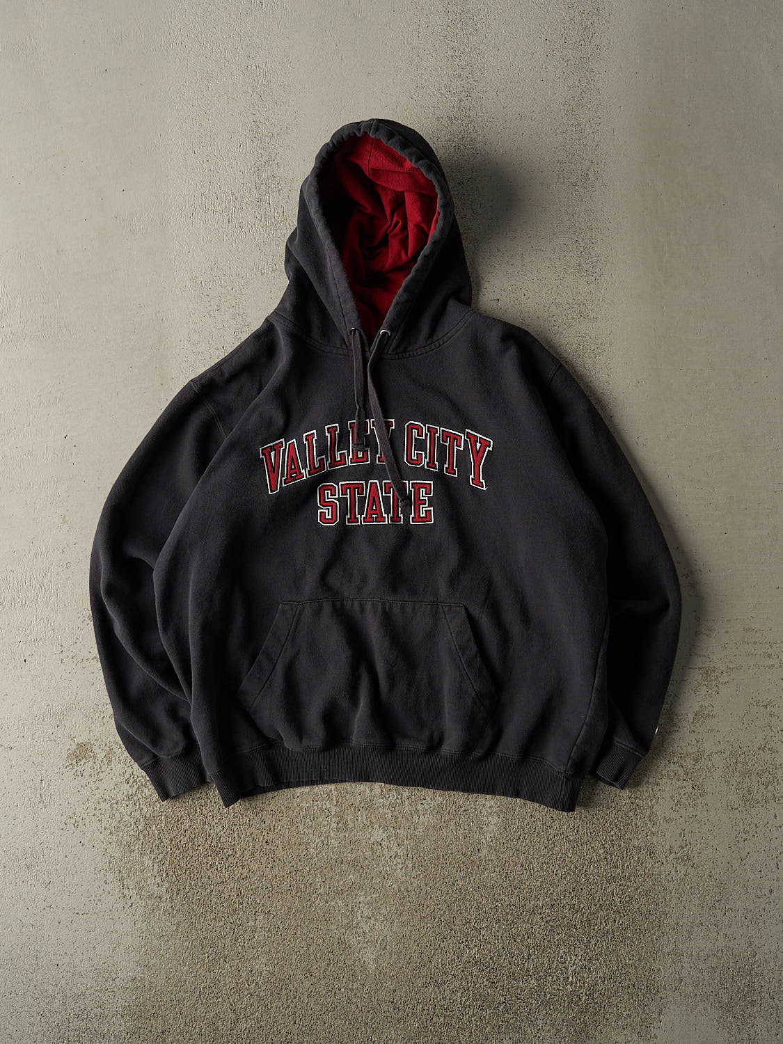 Vintage Y2K Faded Black Champion Valley City State Hoodie (L)
