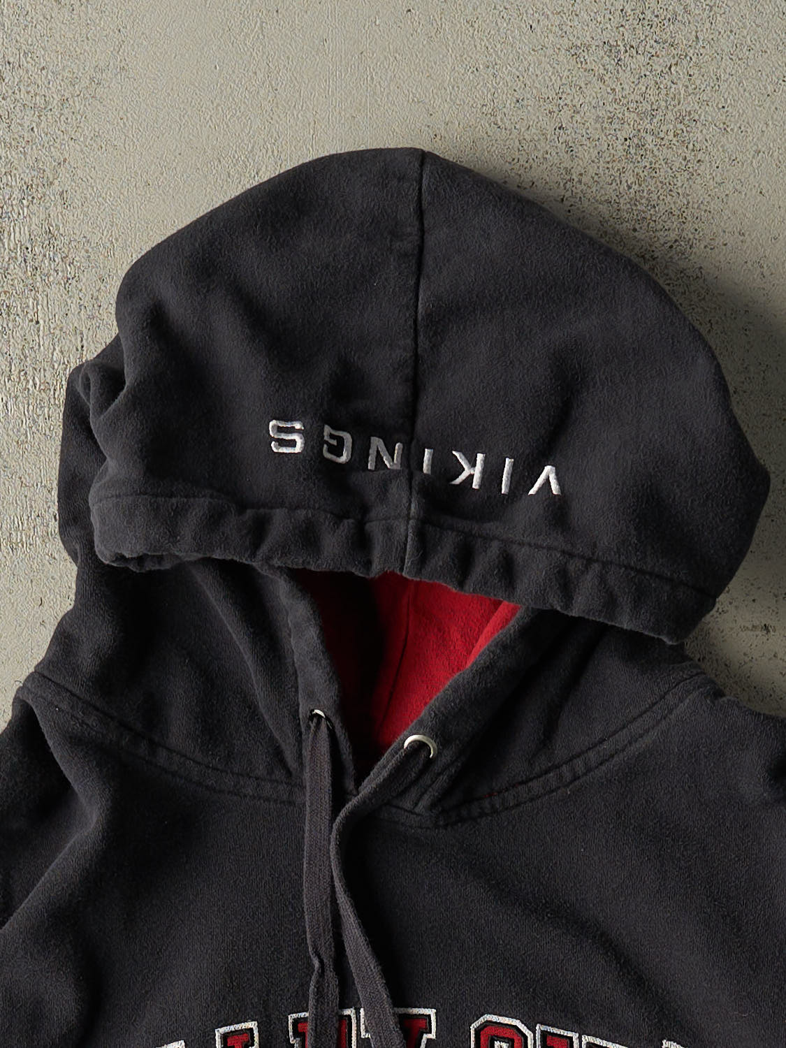 Vintage Y2K Faded Black Champion Valley City State Hoodie (L)