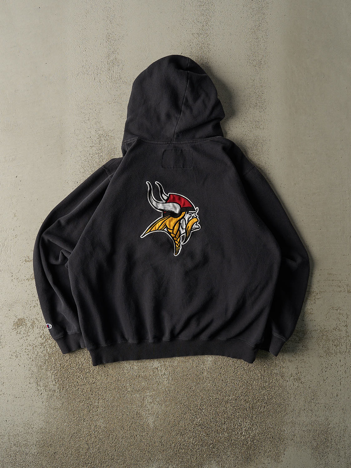 Vintage Y2K Faded Black Champion Valley City State Hoodie (L)