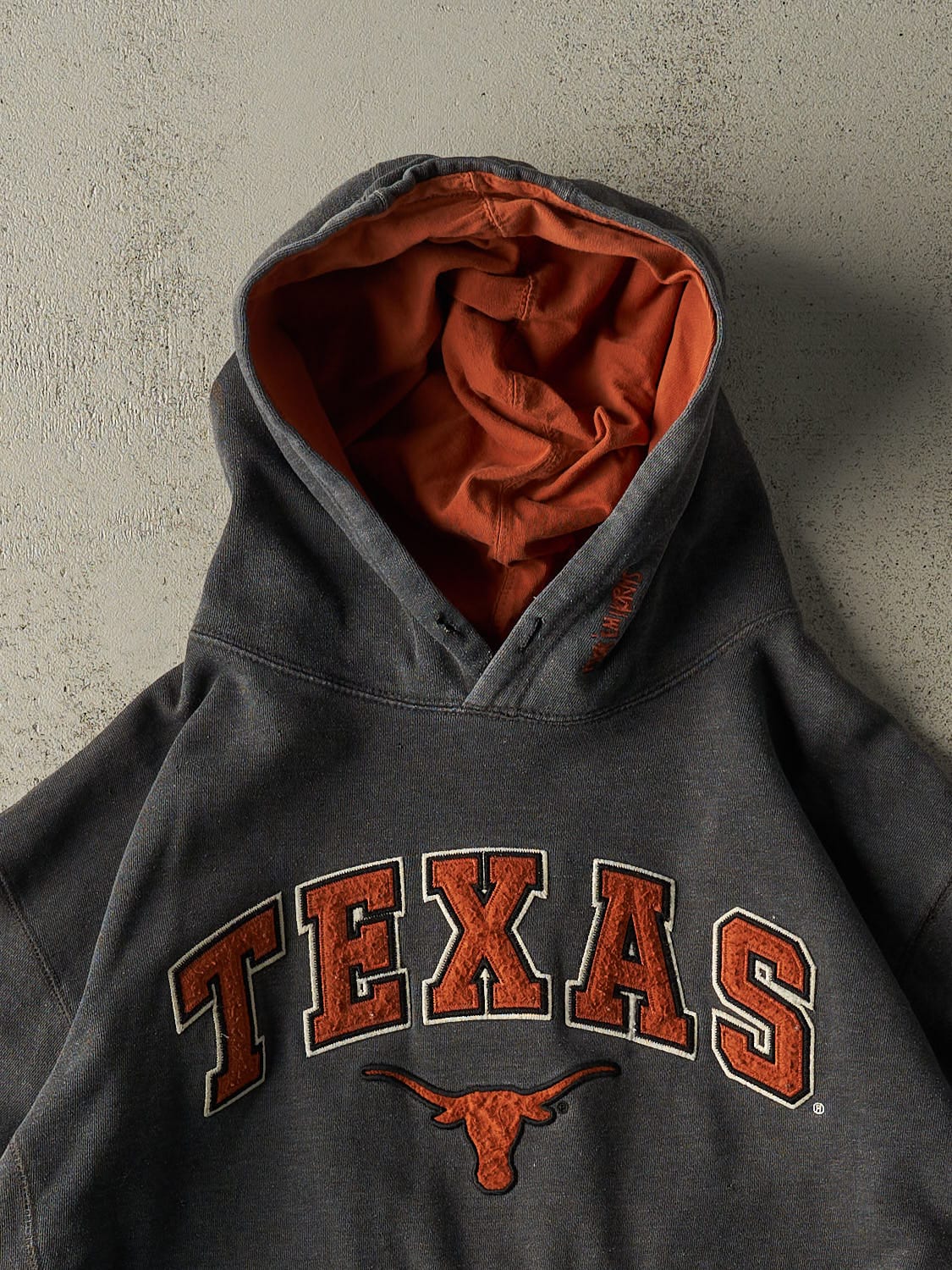 Vintage Y2K Charcoal Grey University of Texas Longhorns Hoodie (L/XL)
