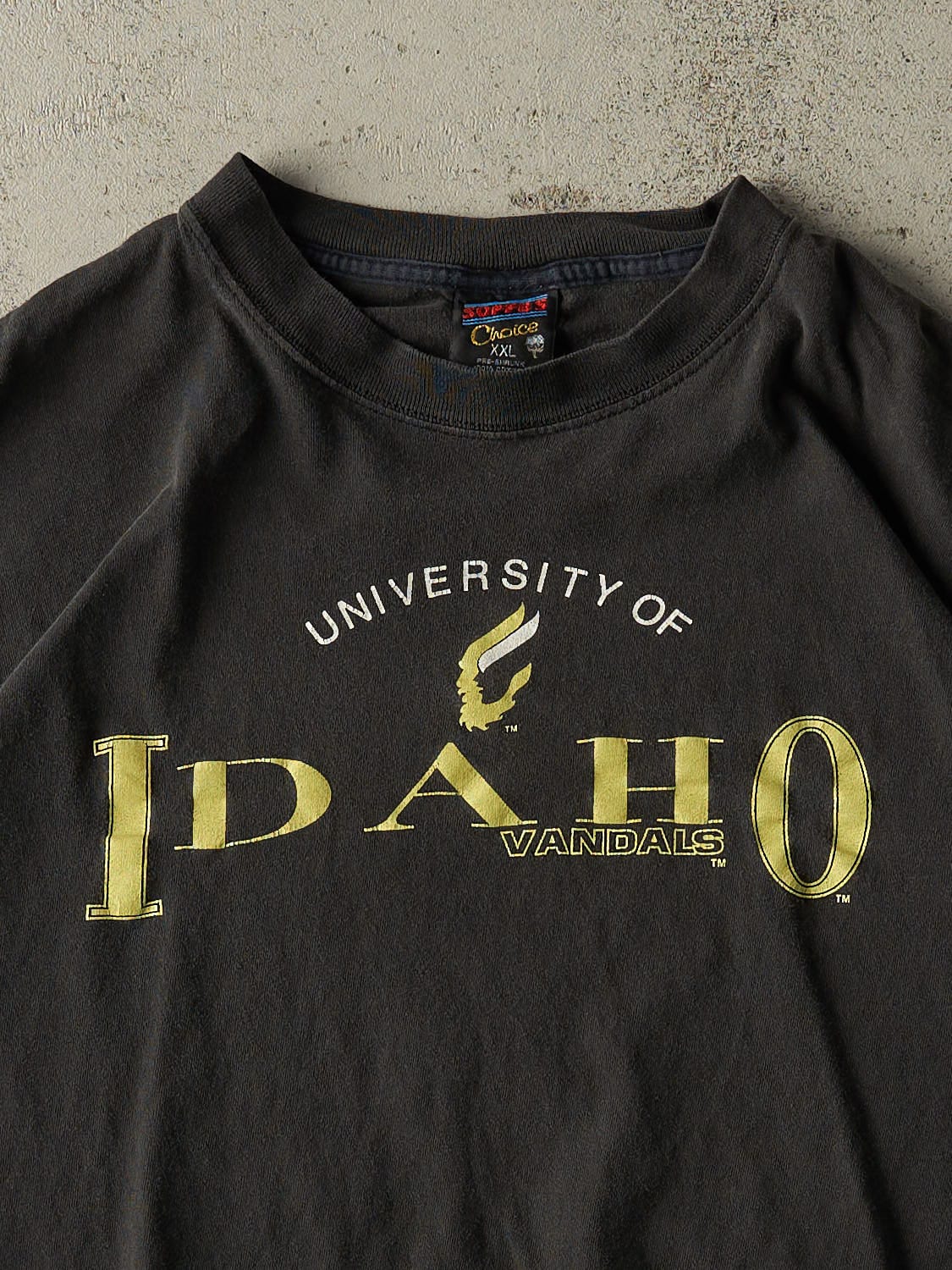Vintage 90s Faded Black University of Idaho Vandals Tee (XL)