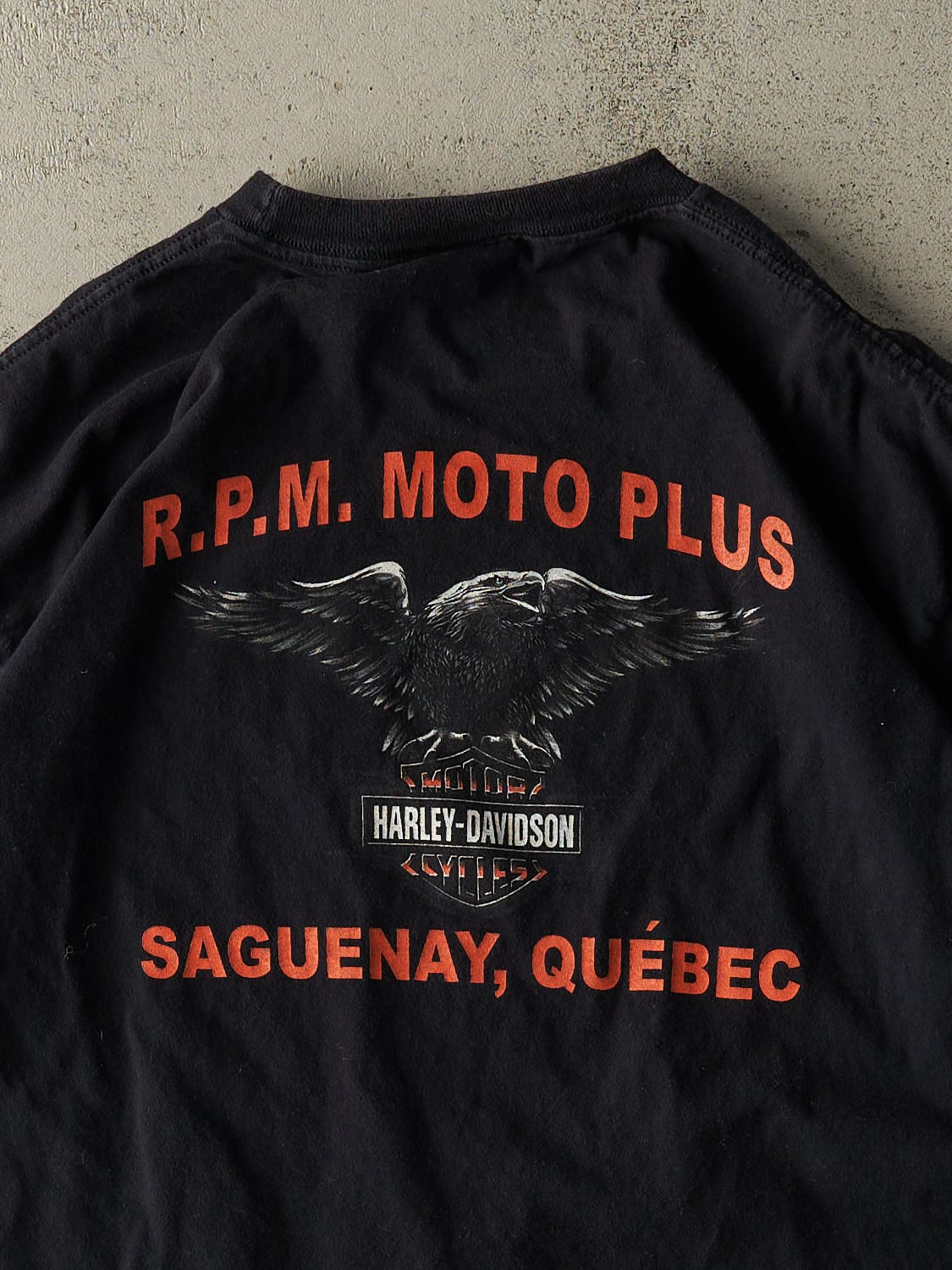 Vintage 04' Black Harley Davidson Saguenay Quebec Tee (L/XL)