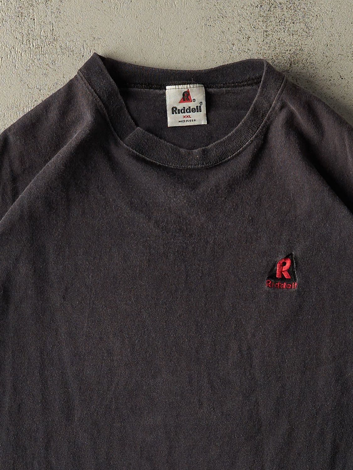 Vintage 90s Faded Black Riddell Embroidered Tee (XXL/XXXL)