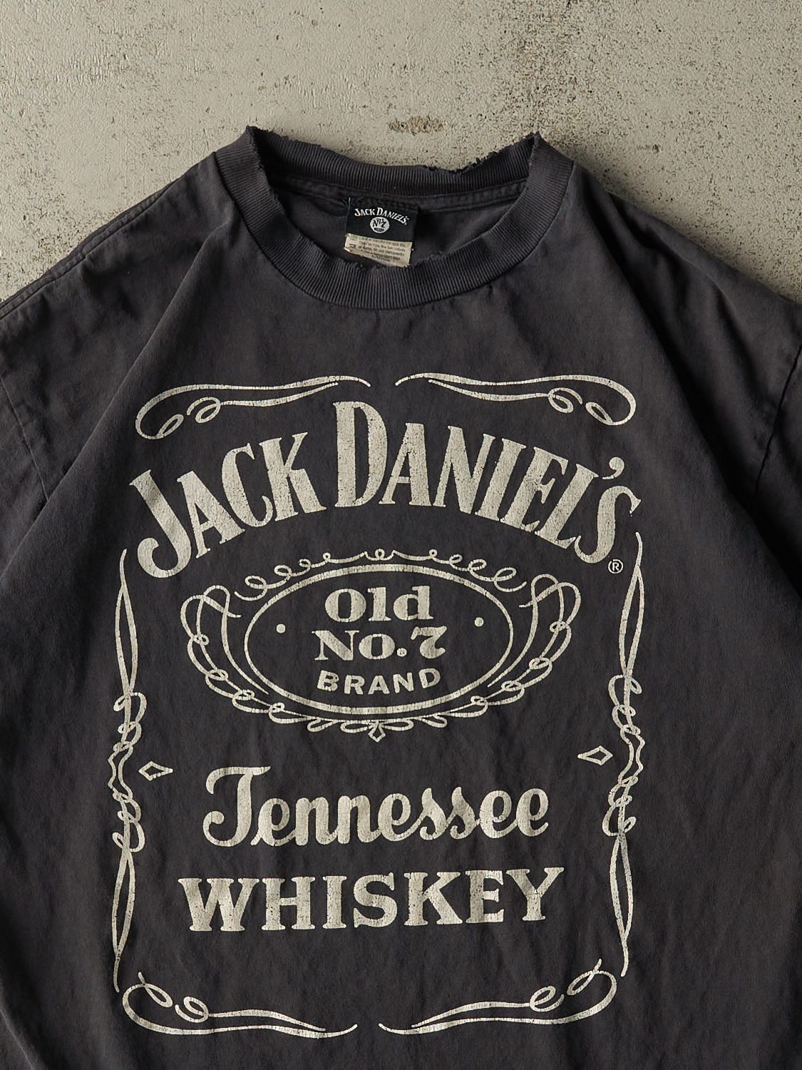 Vintage 90s Faded Black Jack Daniels Tee (L)