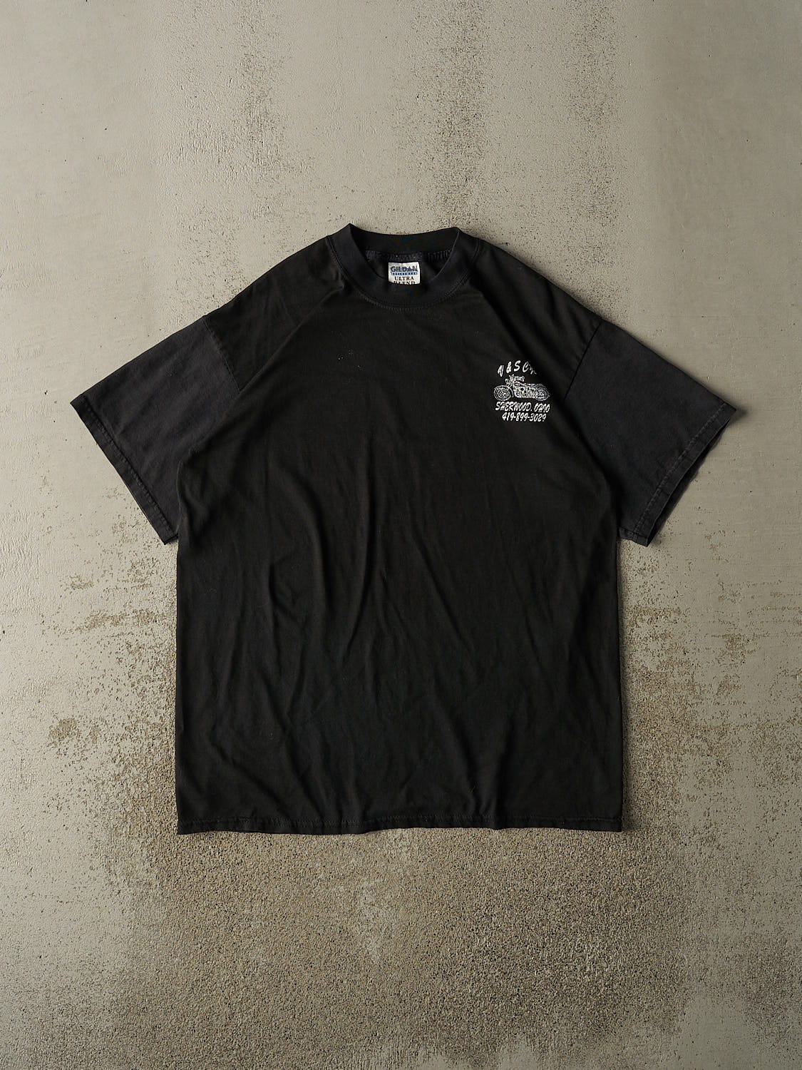 Vintage Y2K Black V&S Biker Tee (L/XL)