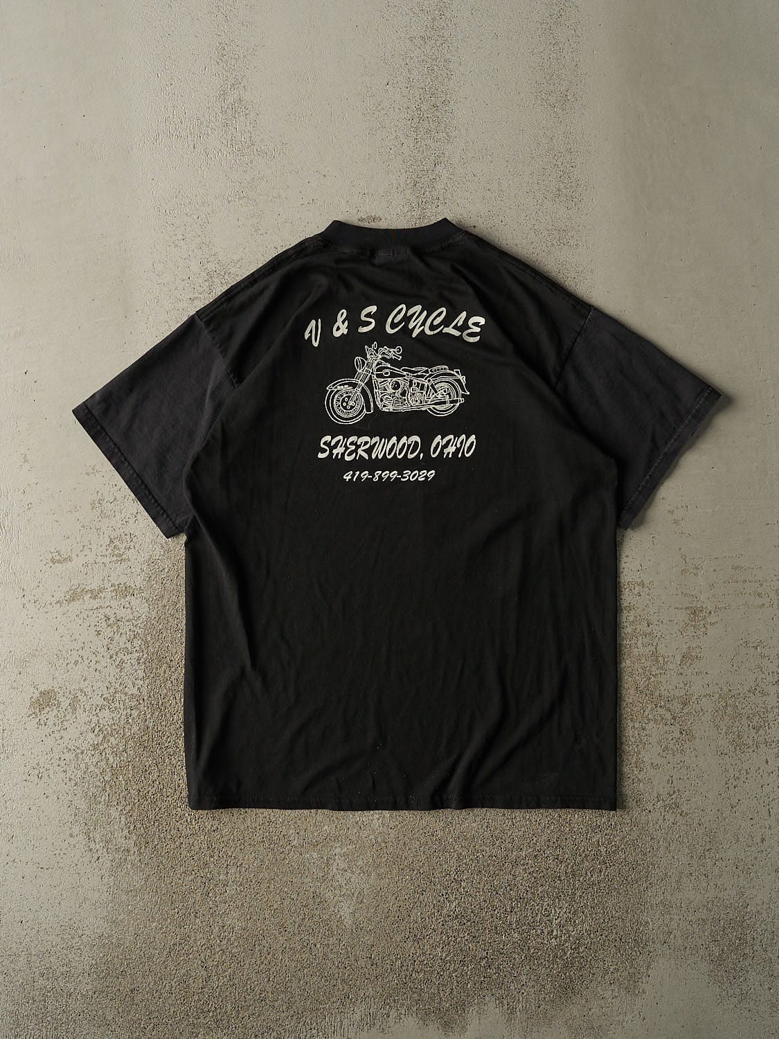 Vintage Y2K Black V&S Biker Tee (L/XL)