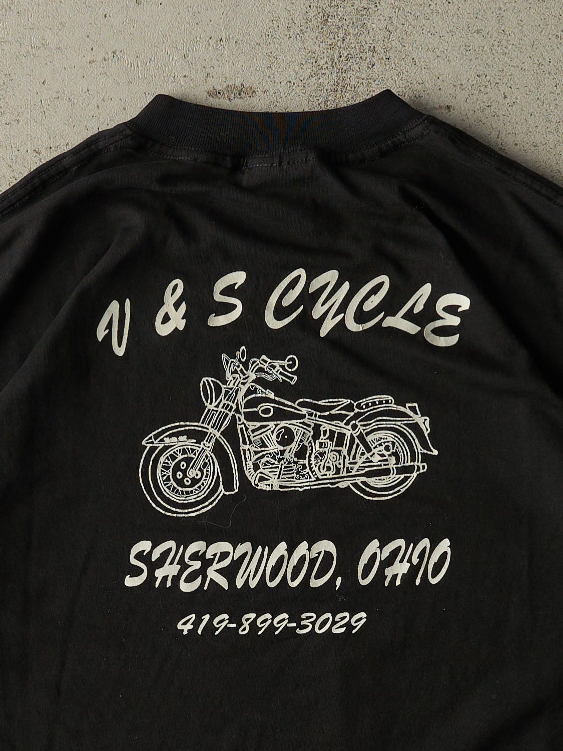 Vintage Y2K Black V&S Biker Tee (L/XL)