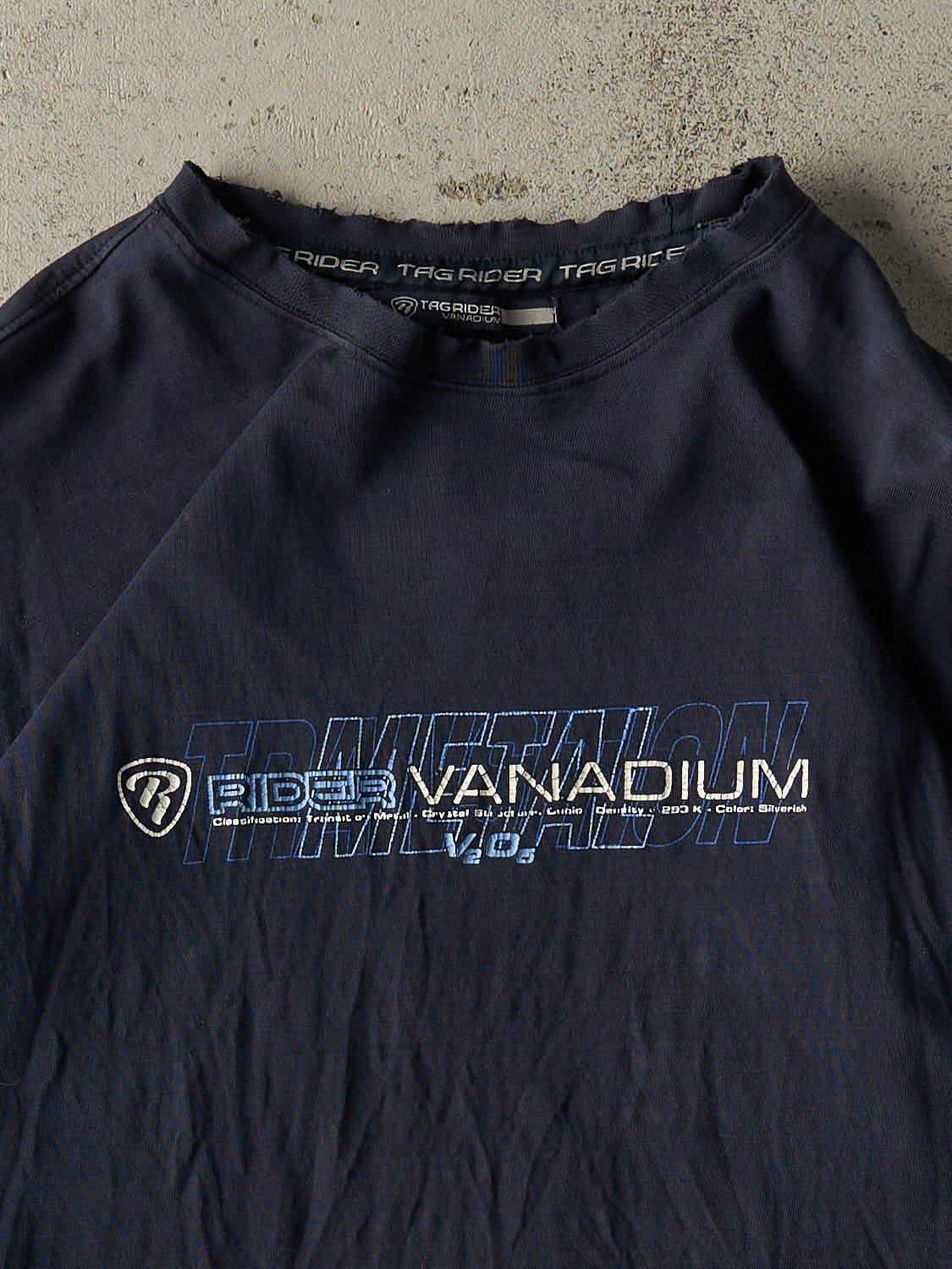 Vintage Y2K Navy Blue Rider Vanadium Tee (L/XL)