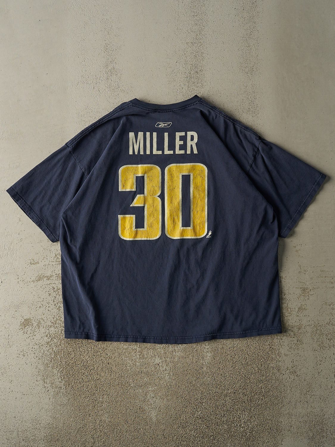 Vintage Y2K Navy Blue Buffalo Sabres #30 Ryan Miller Tee (XL/XXL)