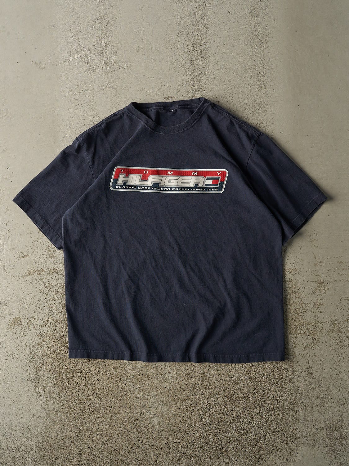 Vintage 90s Navy Blue Tommy Hilfiger Tee (L/XL)