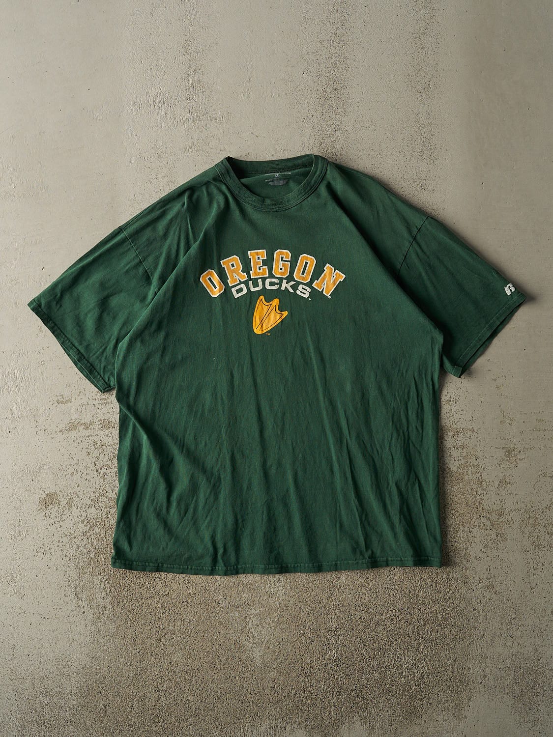 Vintage Y2K Green Russell Athletic University of Oregon Ducks Tee (XL)