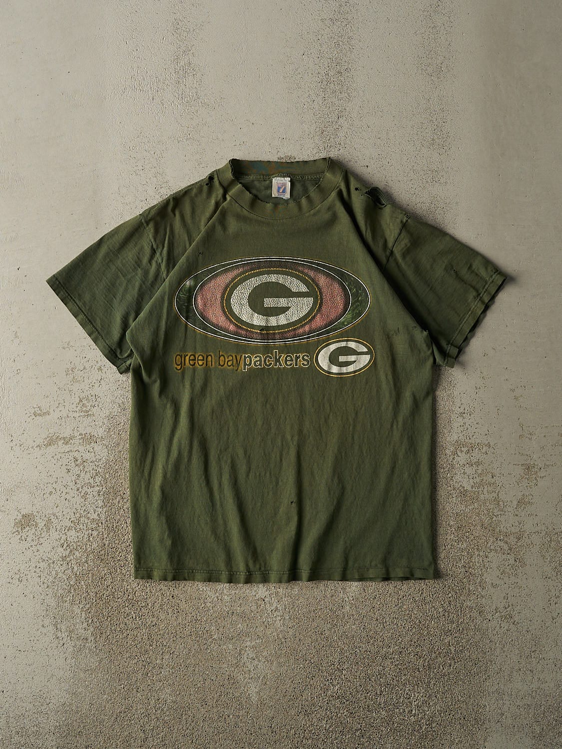 Vintage 90s Sun Faded Green Green Bay Packers Tee (M/L)