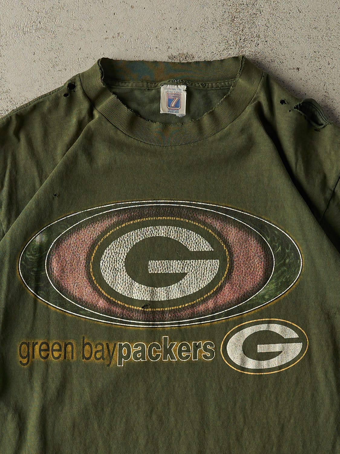 Vintage 90s Sun Faded Green Green Bay Packers Tee (M/L)