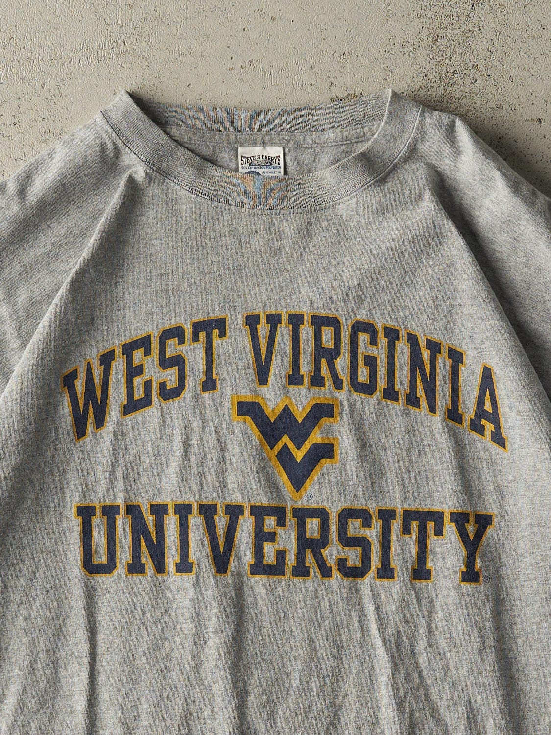 Vintage Y2K Grey West Virginia University Long Sleeve (L/XL)