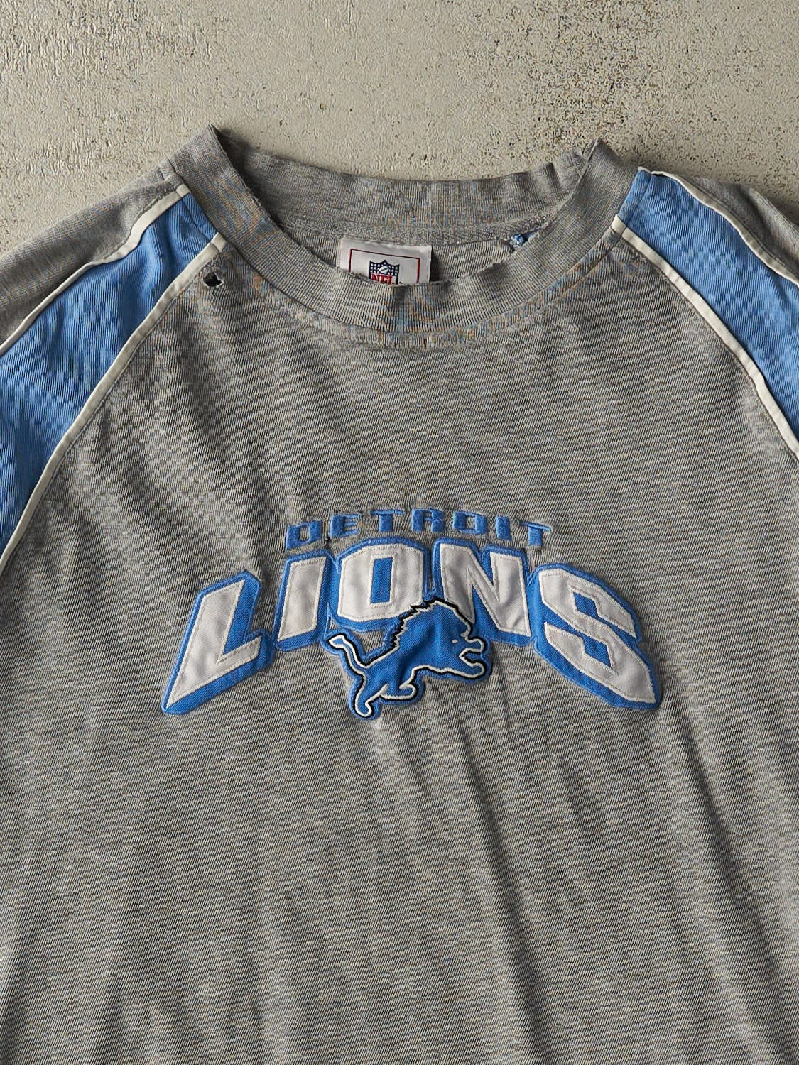 Vintage Y2K Grey Detroit Lions Long Sleeve (XXL/XXXL)