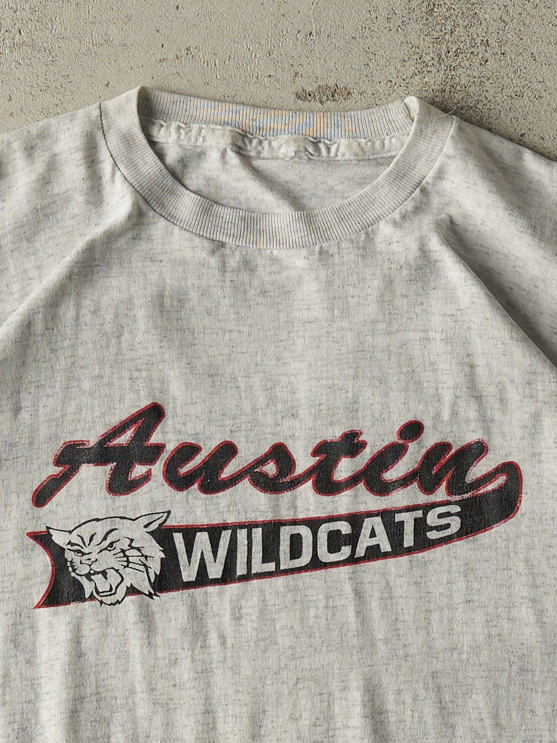 Vintage 80s Heather Grey Austin Wildcats Tee (L)