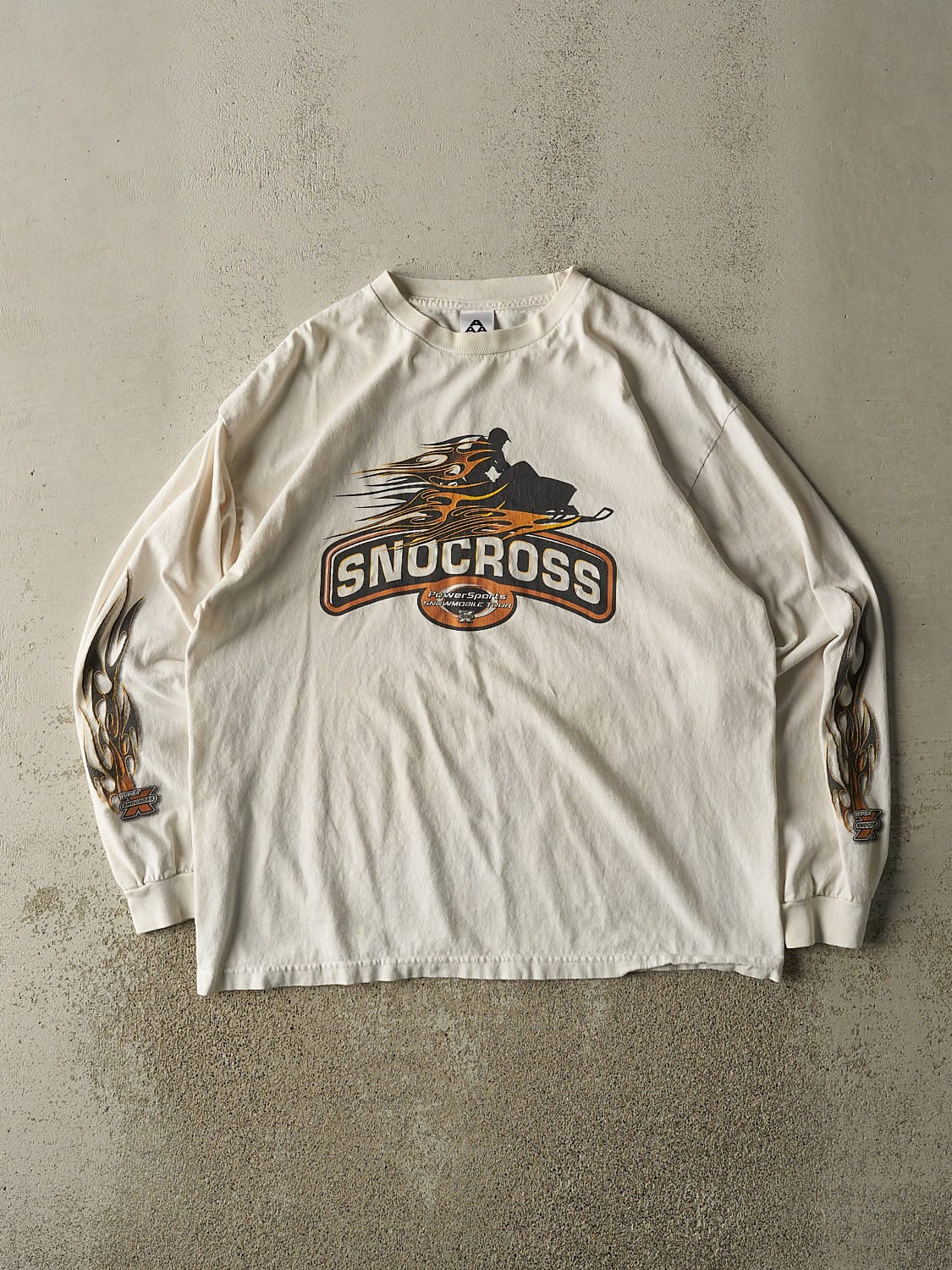 Vintage Y2K White Snow Cross Long Sleeve (L/XL)