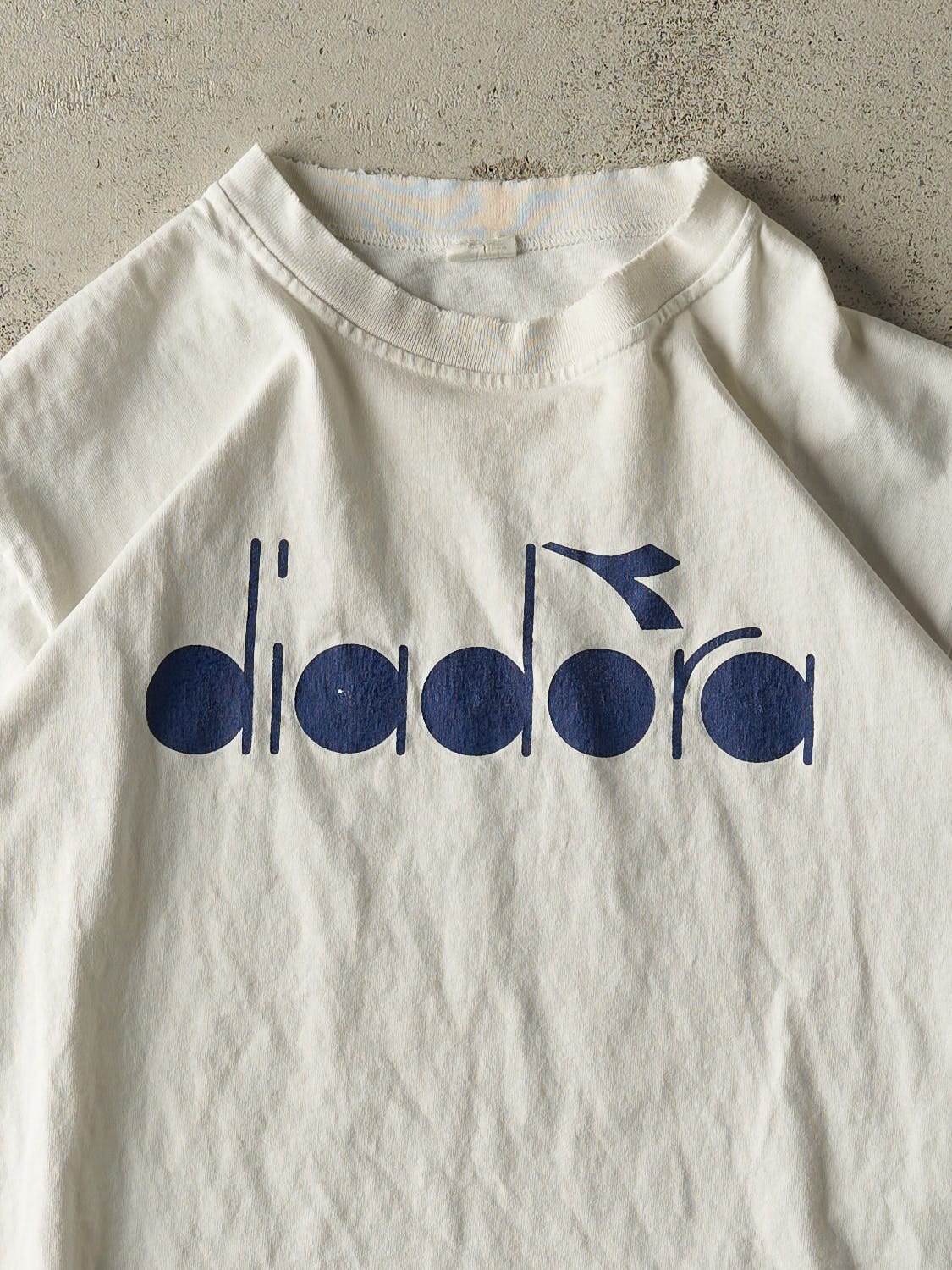 Vintage 90s White Diadora Tee (L)