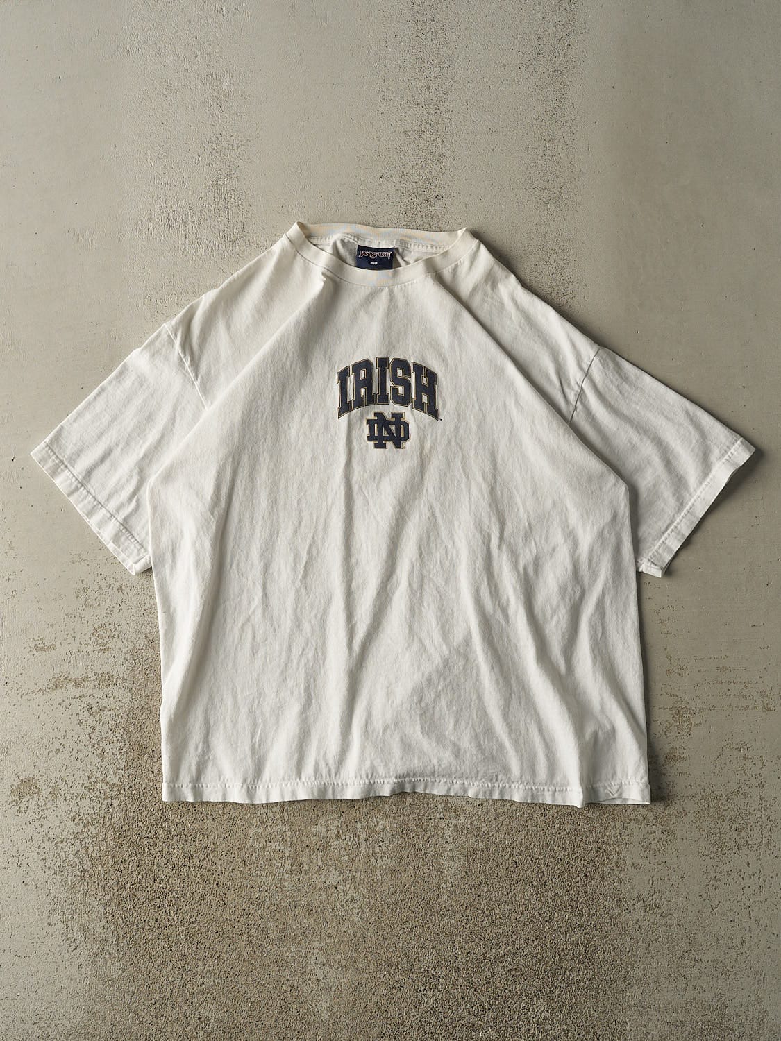 Vintage 90s White Notre Dame Fighting Irish Tee (XL/XXL)