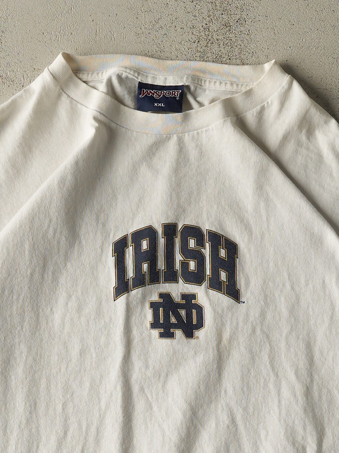 Vintage 90s White Notre Dame Fighting Irish Tee (XL/XXL)
