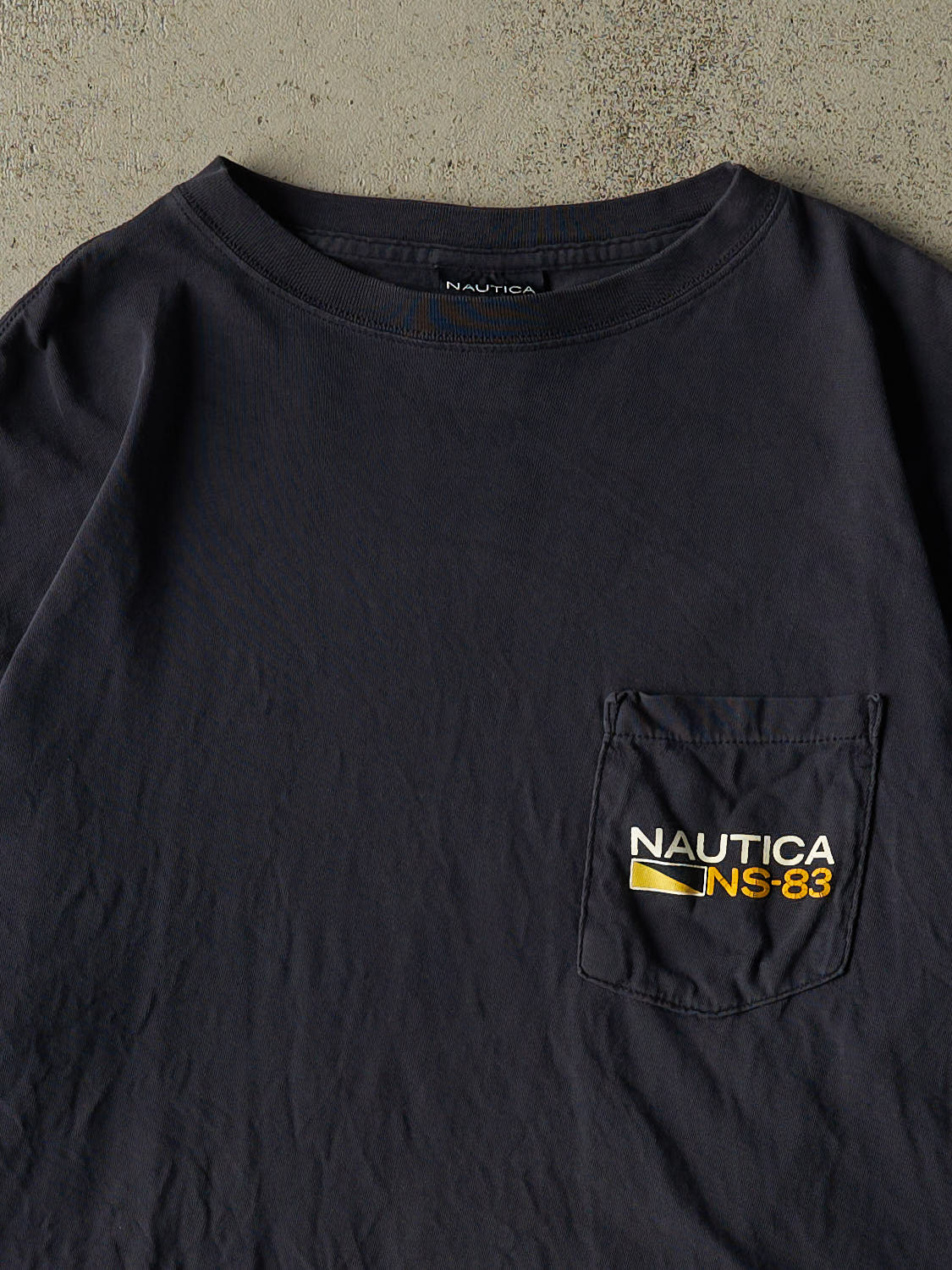 Vintage Y2K Navy Blue Nautica Pocket Tee (L)