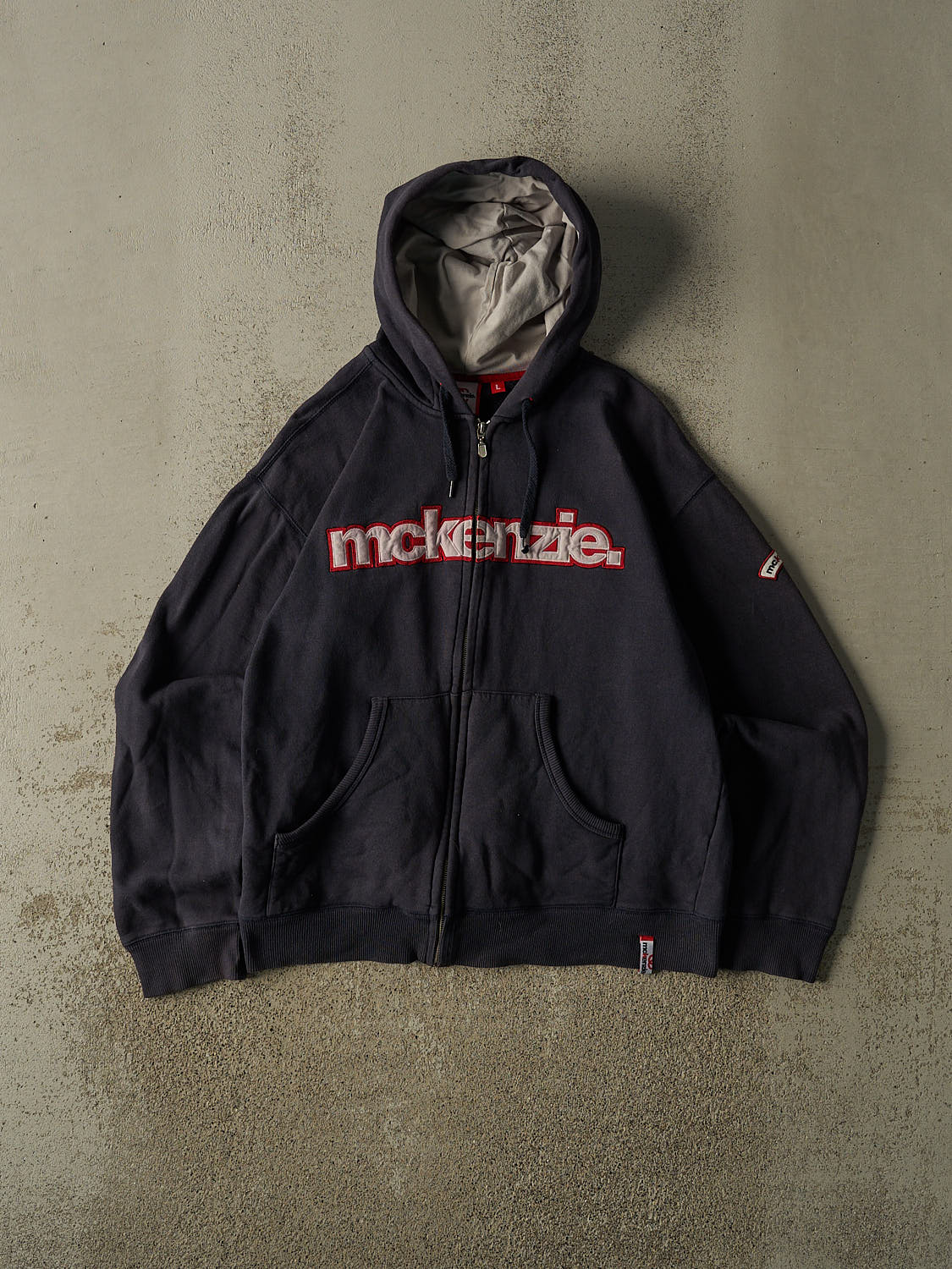 Vintage Y2K Navy Blue Mckenzie Zip Up Hoodie (M)