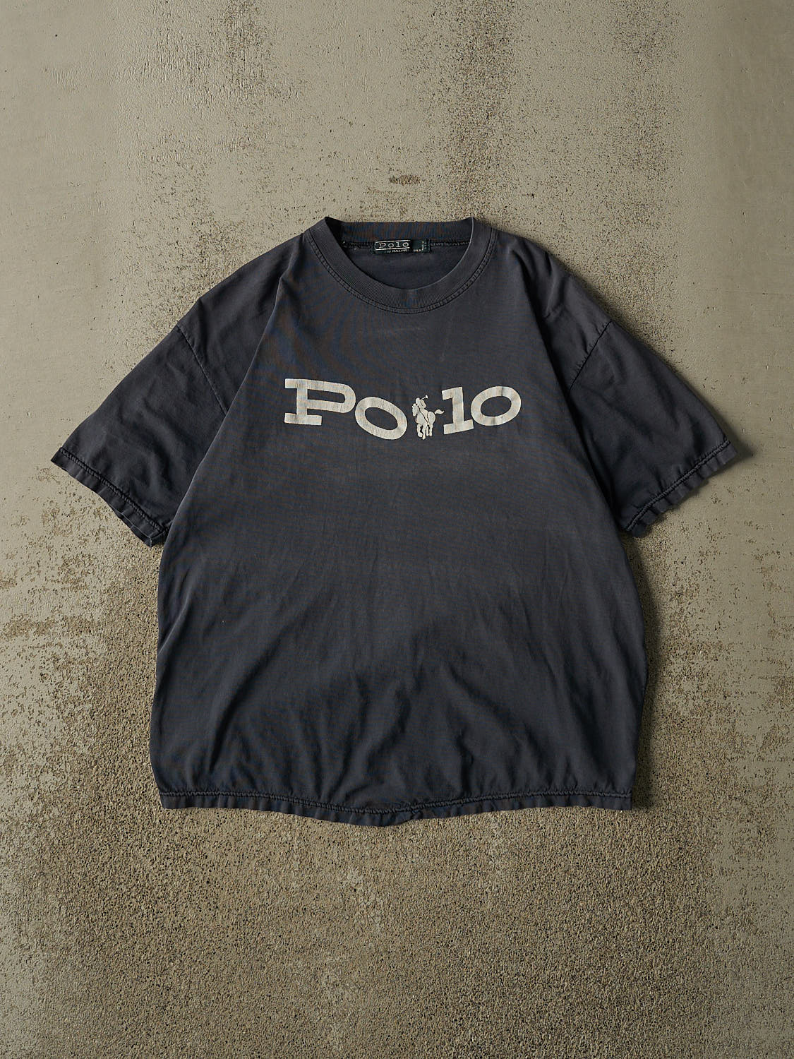 Vintage 80s RARE Sun Faded Navy Polo Tee (S/M)