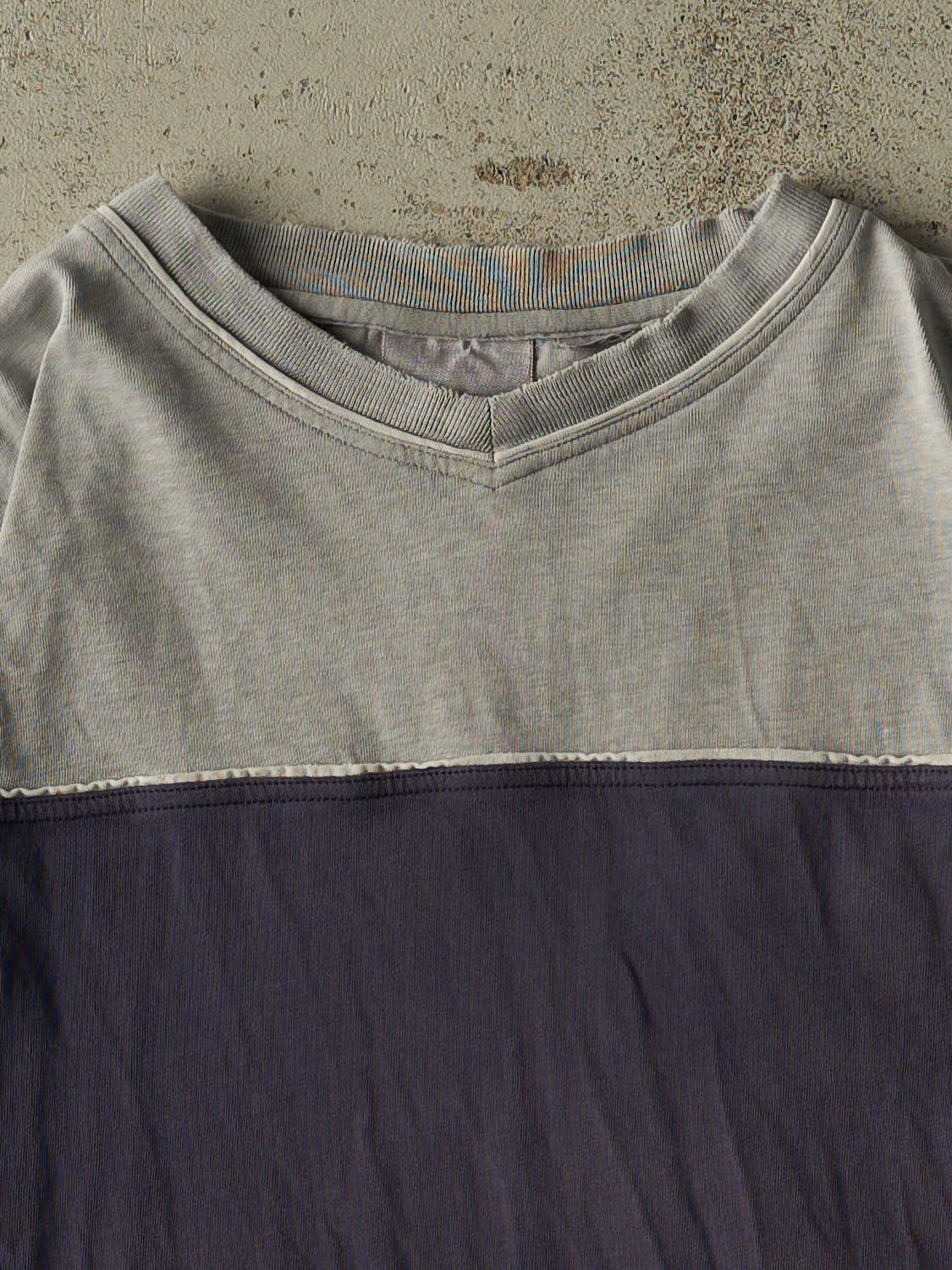 Vintage 90s Navy Blue Striped Blank Tee (L/XL)