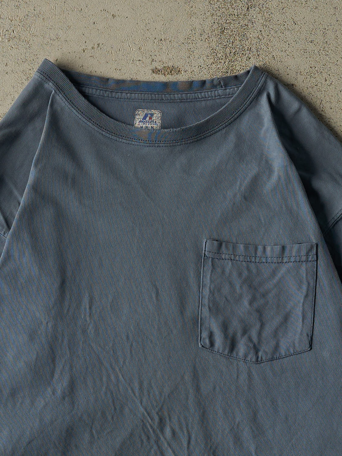 Vintage Y2K Slate Blue Russell Athletic Pocket Long Sleeve (M/L)