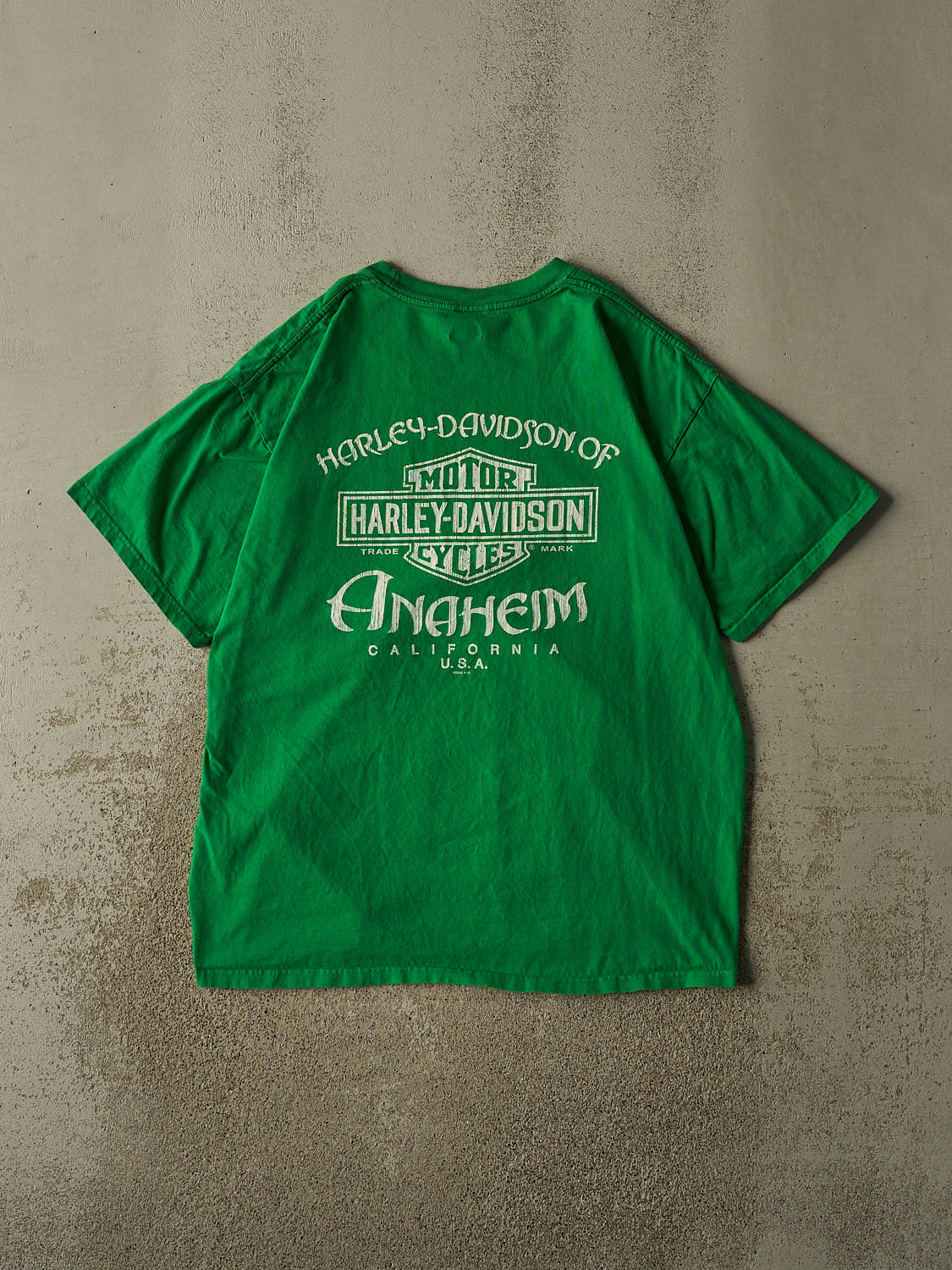 Vintage 11' Green Harley Davidson Anaheim CA Tee (XL/XXL)