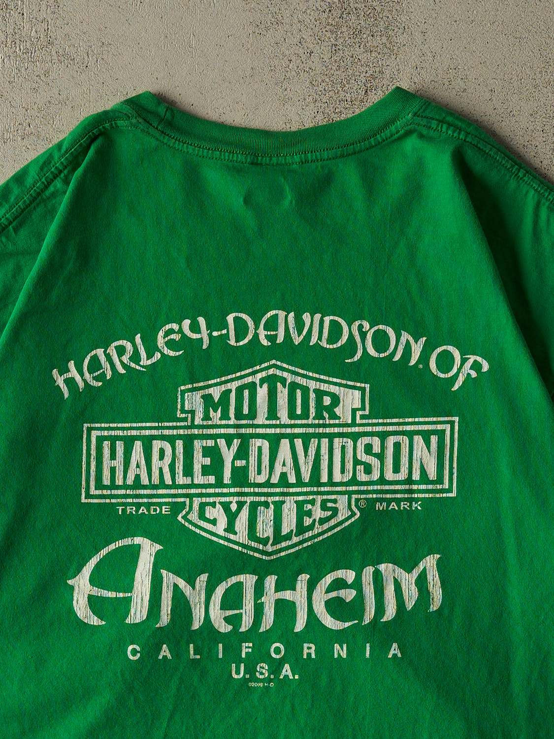 Vintage 11' Green Harley Davidson Anaheim CA Tee (XL/XXL)
