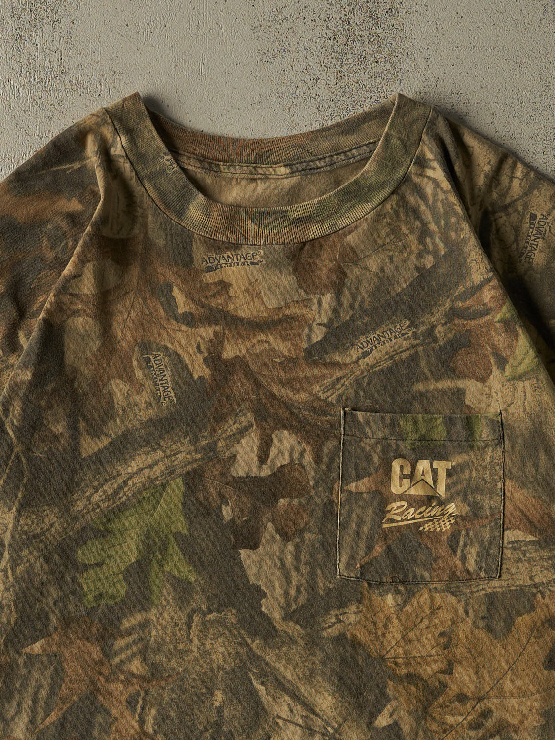 Vintage Y2K Camo CAT Racing Pocket Tee (XL/XXL)