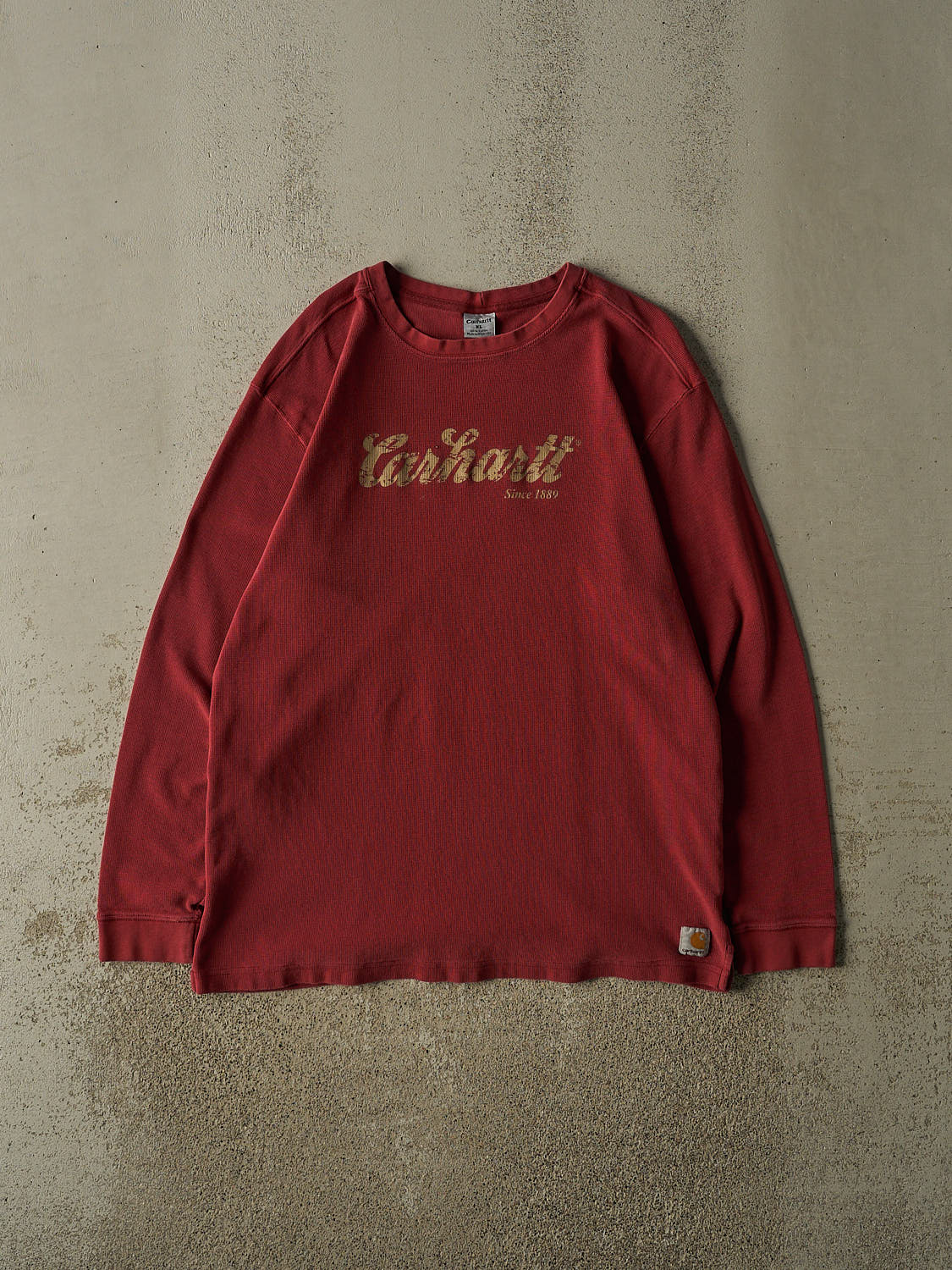 Vintage Y2K Red Carhartt Thermal Long Sleeve (L/XL)