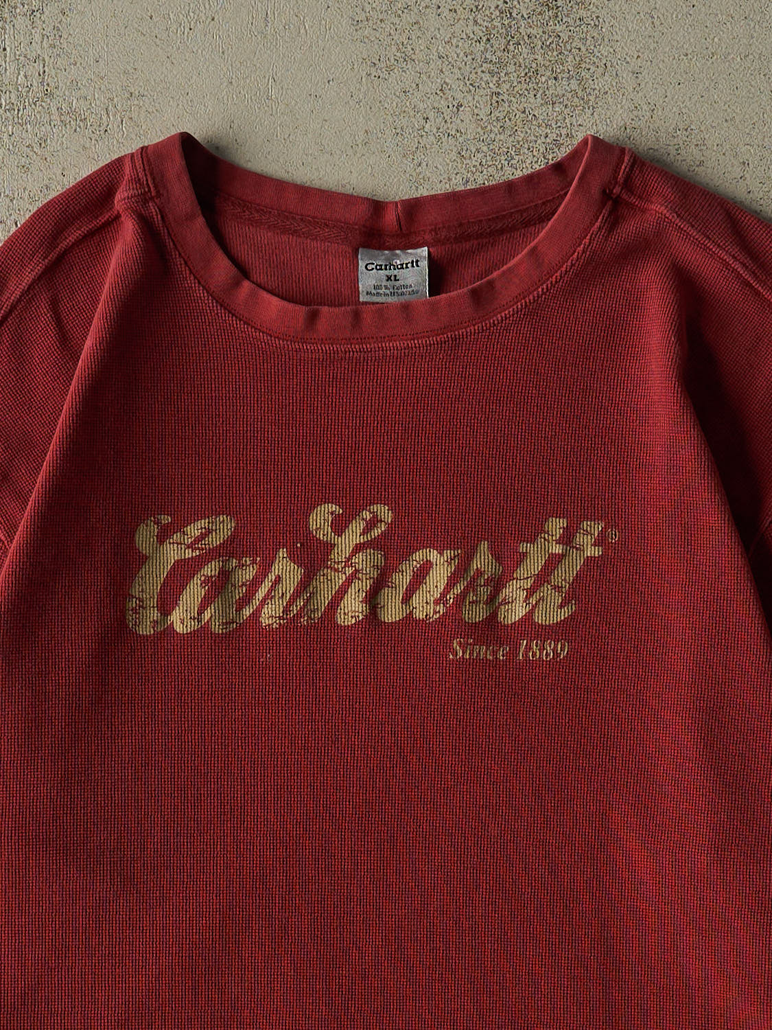 Vintage Y2K Red Carhartt Thermal Long Sleeve (L/XL)