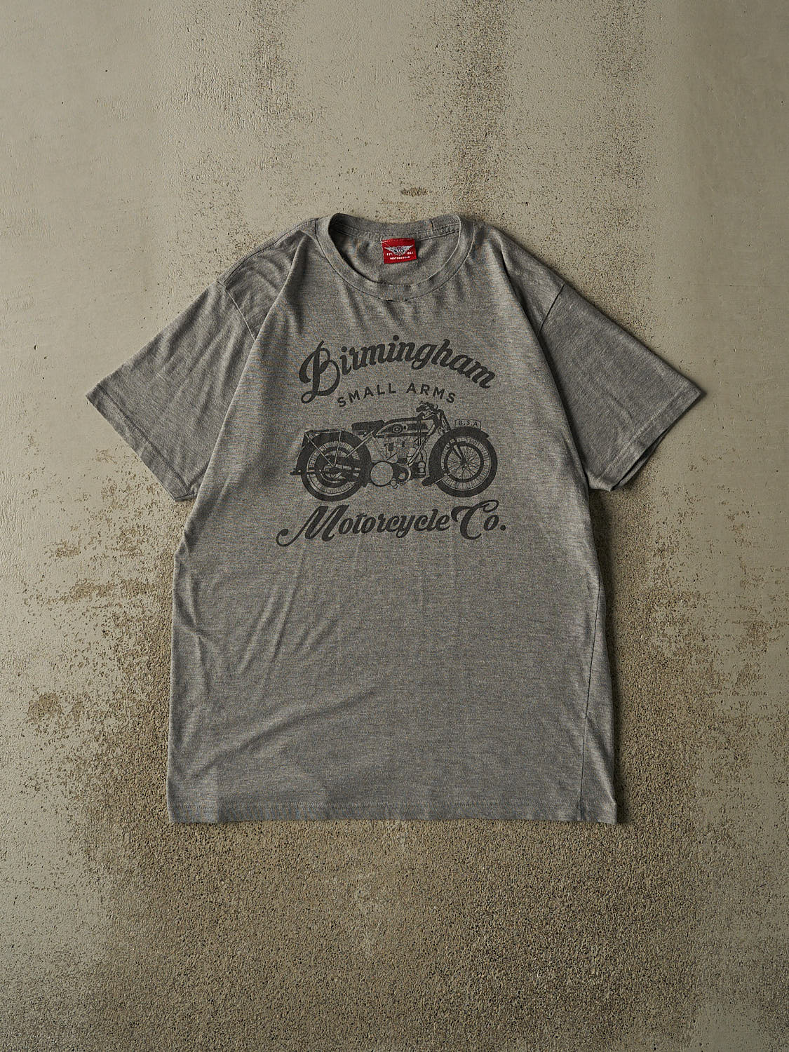 Vintage Y2K Grey Birmingham Motorcycle Co Tee (L)