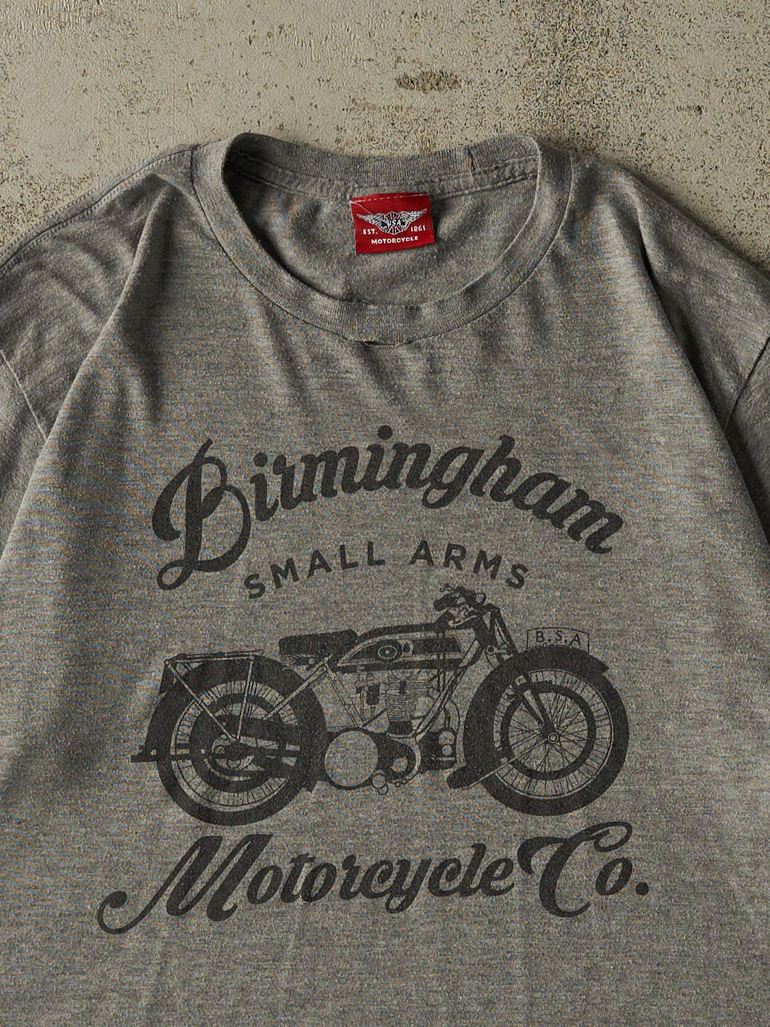 Vintage Y2K Grey Birmingham Motorcycle Co Tee (L)