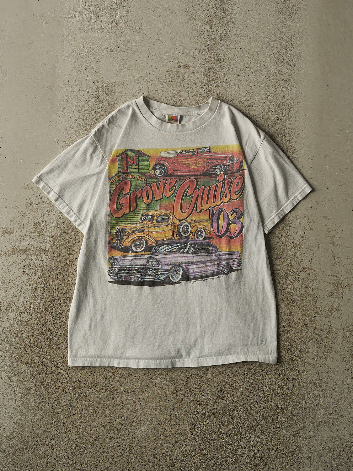 Vintage 03' Beige Grove Cruise Car Tee (M)