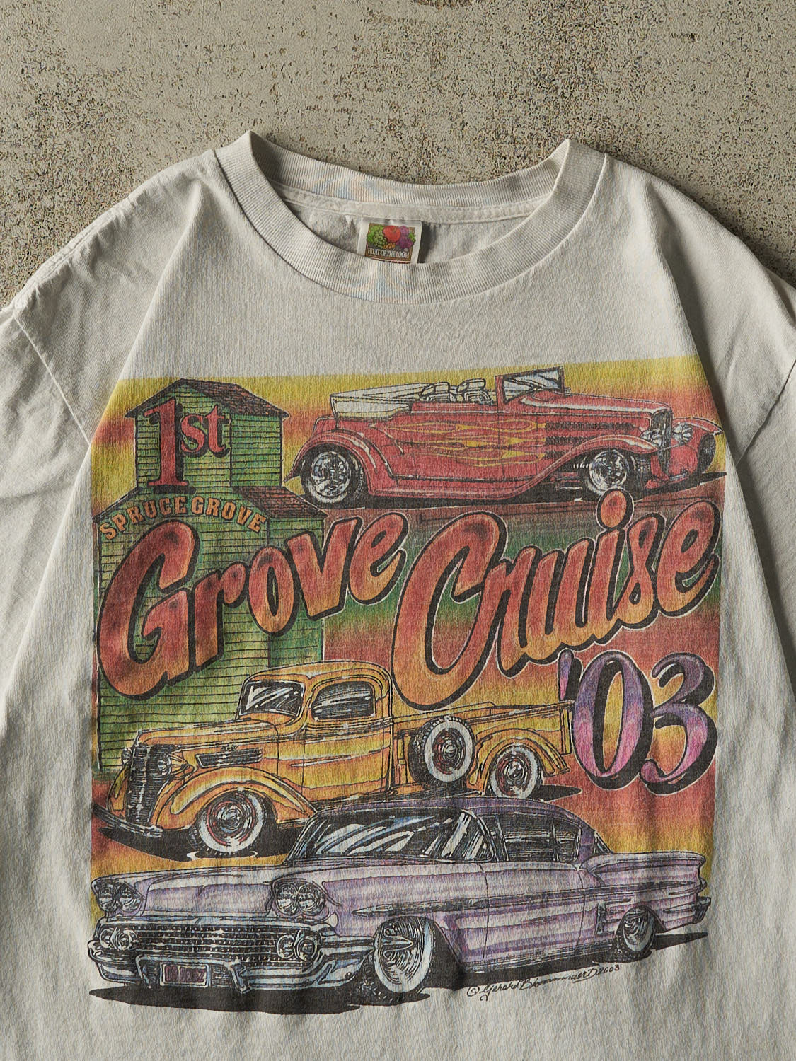 Vintage 03' Beige Grove Cruise Car Tee (M)
