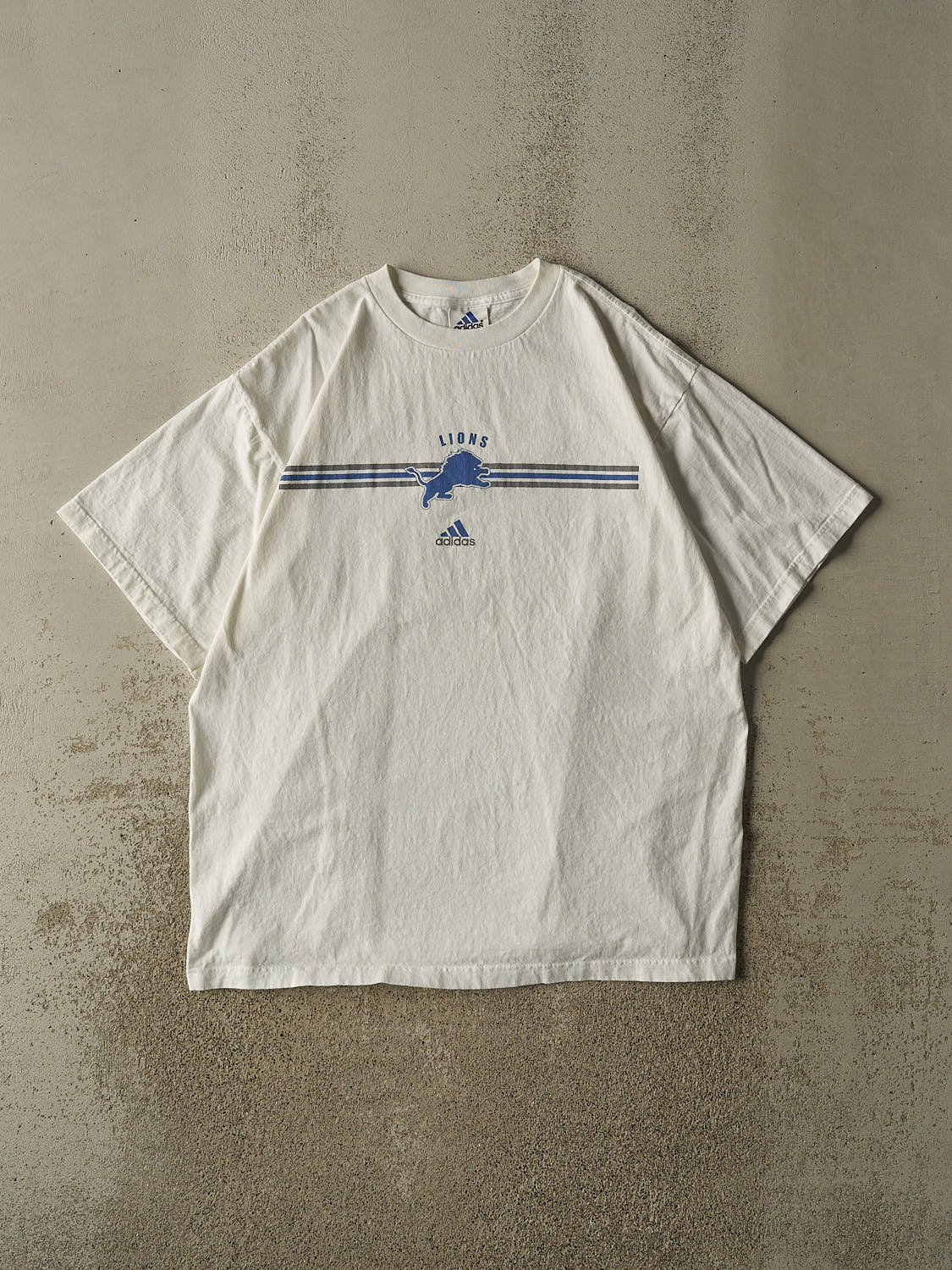 Vintage 90s White Detroit Lions Adidas Tee (XL/XXL)