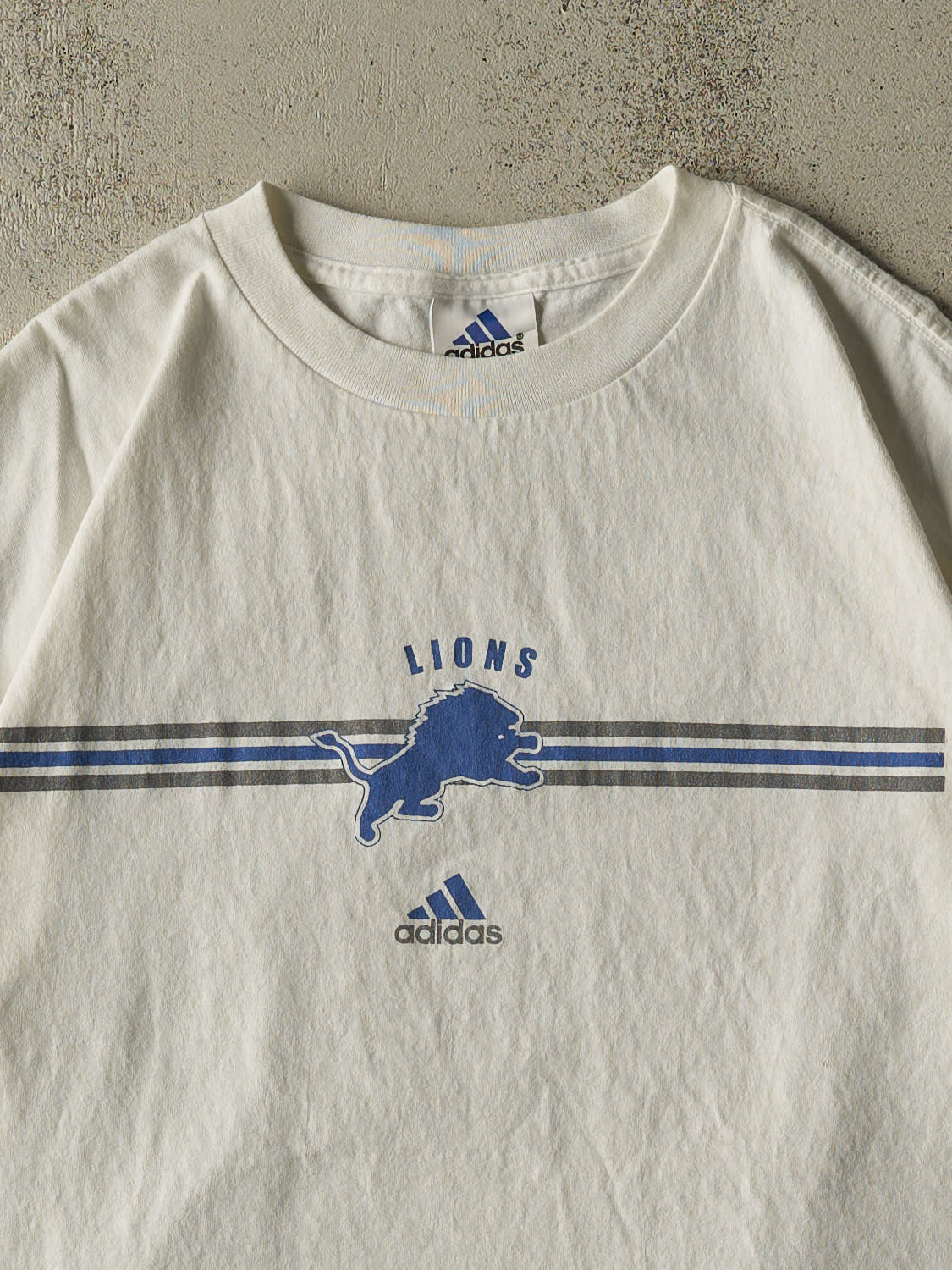 Vintage 90s White Detroit Lions Adidas Tee (XL/XXL)